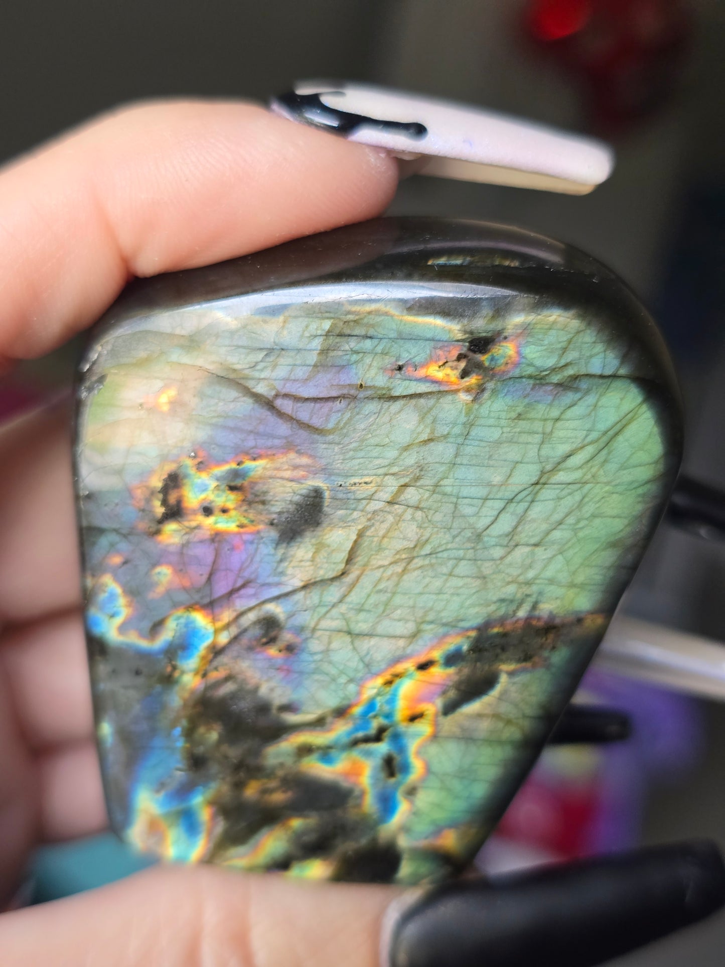 Lavender & Teal Flash Labradorite Freeform | Intuition, Magic & Transformation