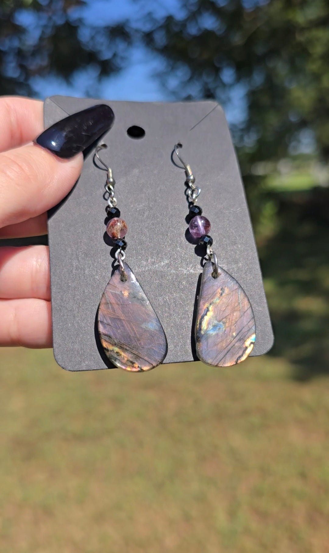 Labradorite & Super Seven Earrings | Intuition & Transformation