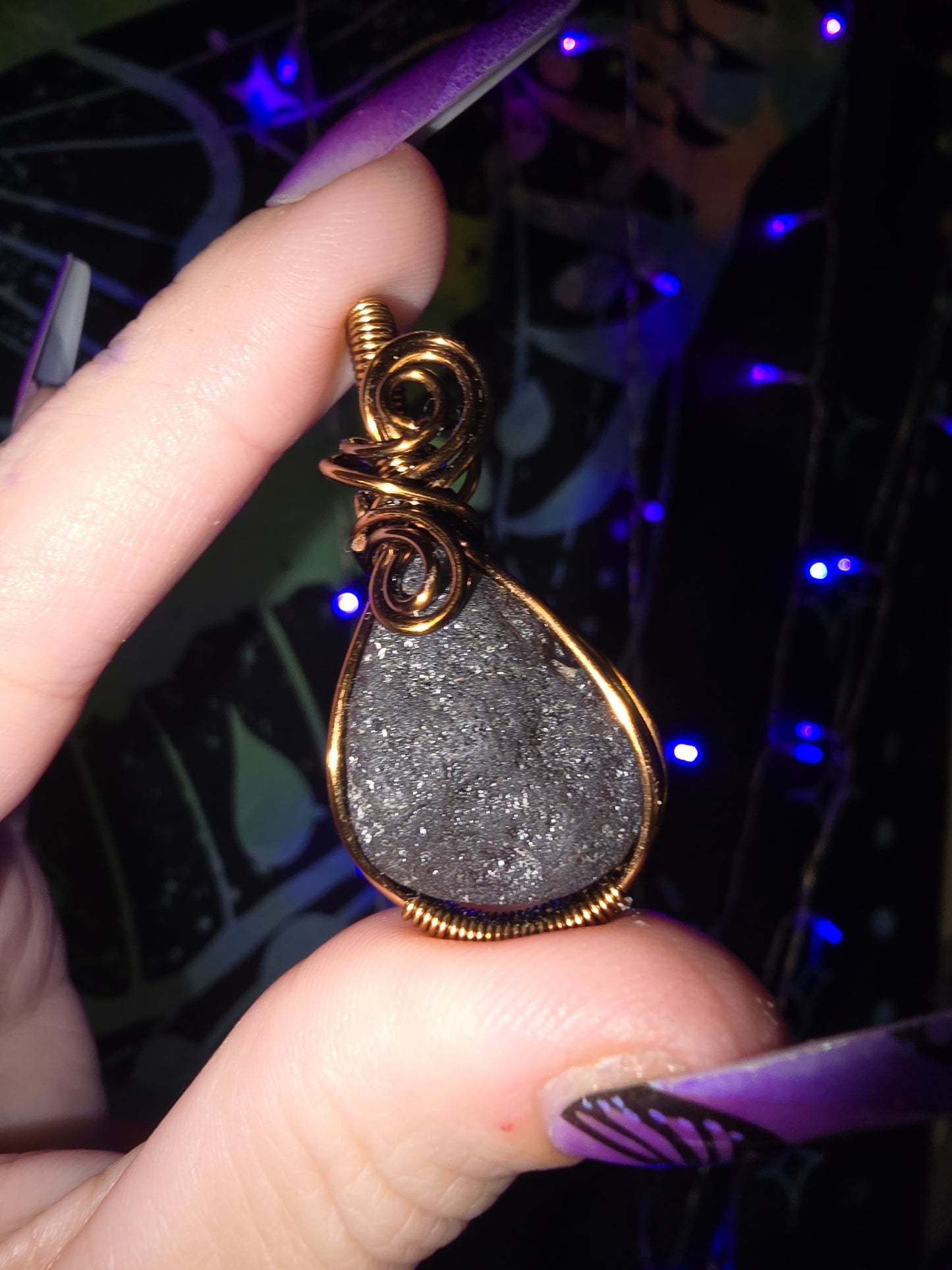 Agni Manitite Tektite Wrapped Pendant