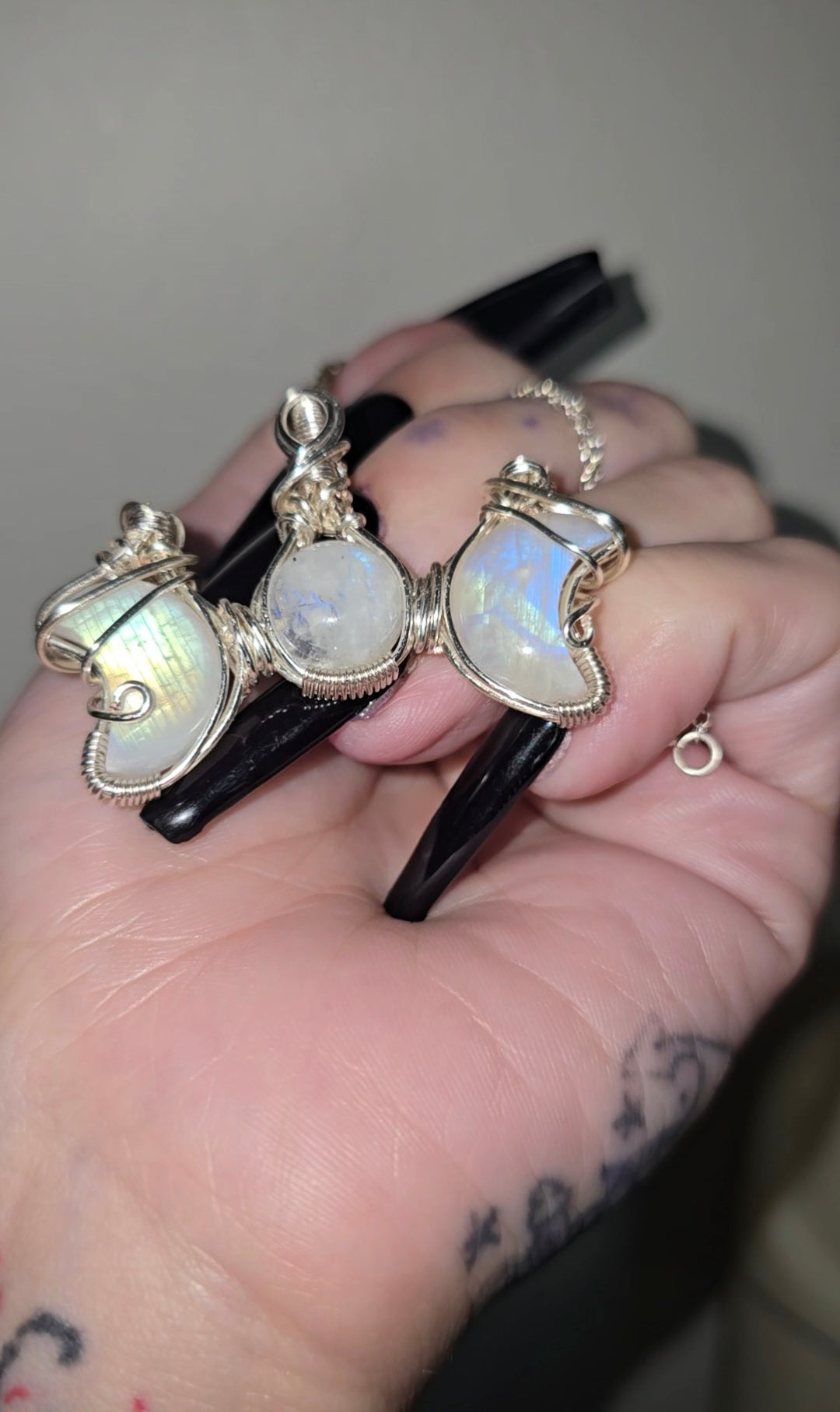 Moonstone Triple Moon Pendant | Intuition & New Beginnings