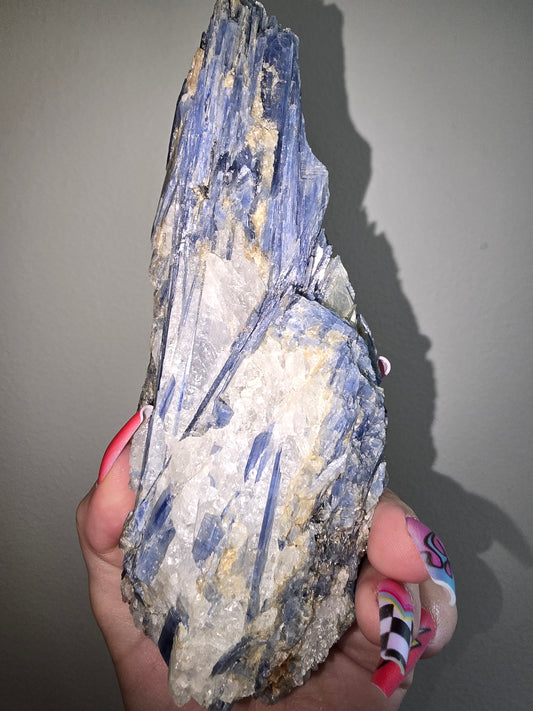 Blue Kyanite Specimen W Stand