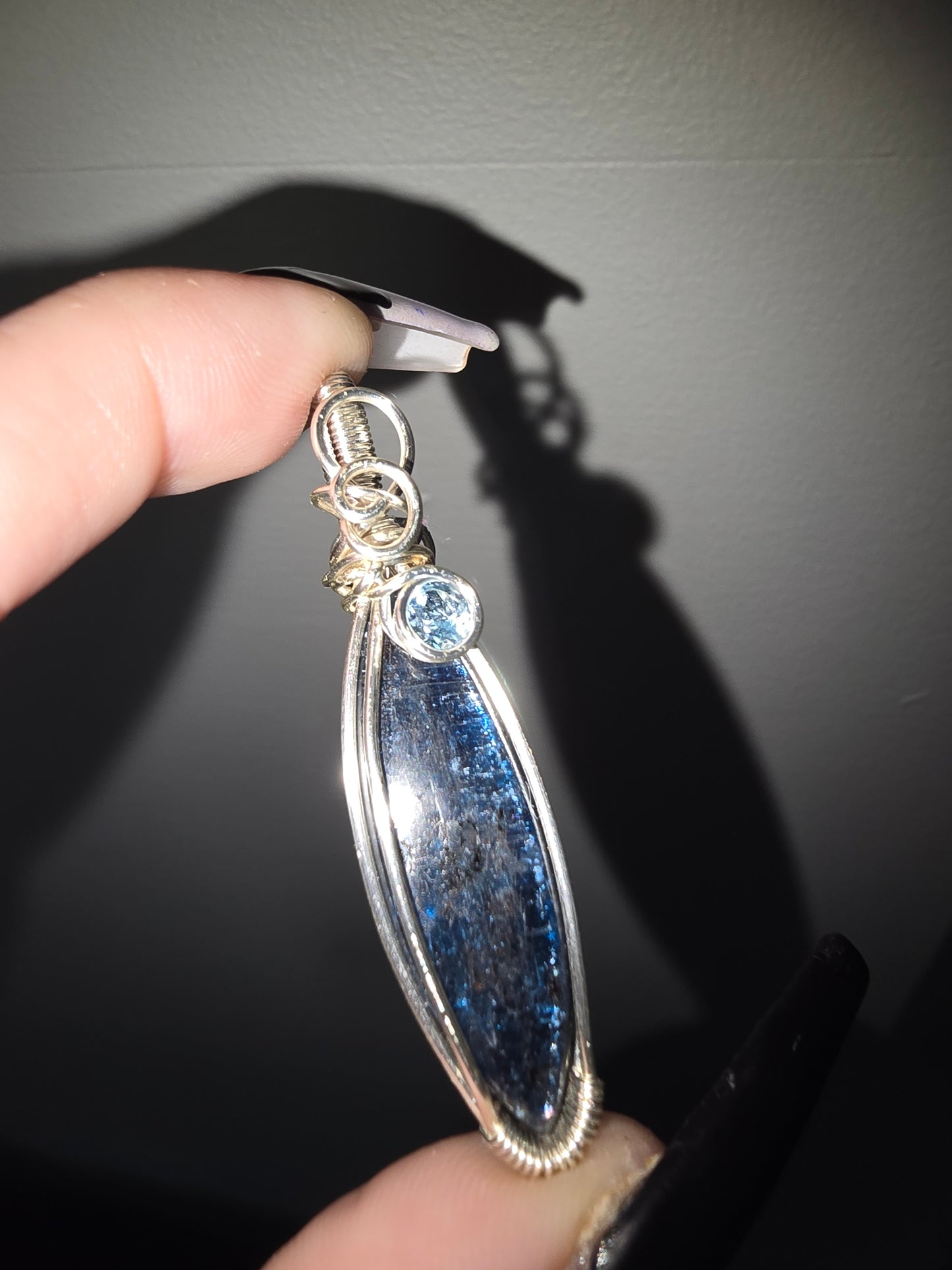 Gemmy Blue Kyanite Pendant with Blue Topaz Accent | Clarity, Communication & Alignment