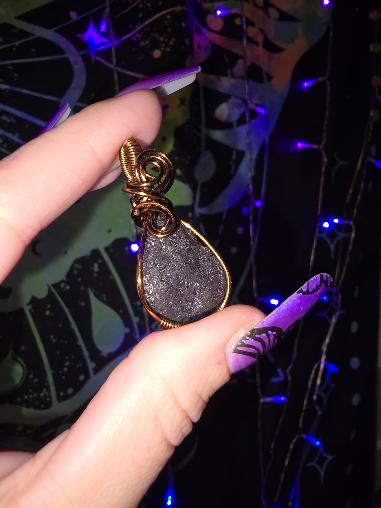 Agni Manitite Tektite Wrapped Pendant