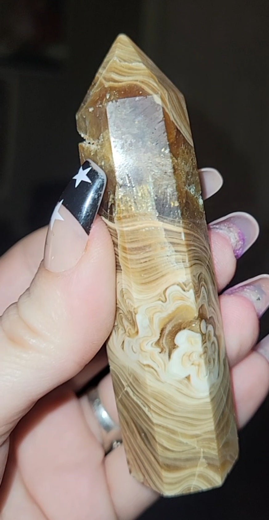 Root beer Calcite with Agate banding