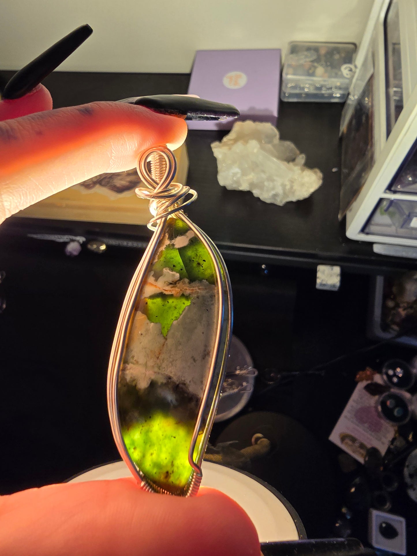 Turkish Chrome Chalcedony Pendant | Harmony, Growth & Emotional Balance
