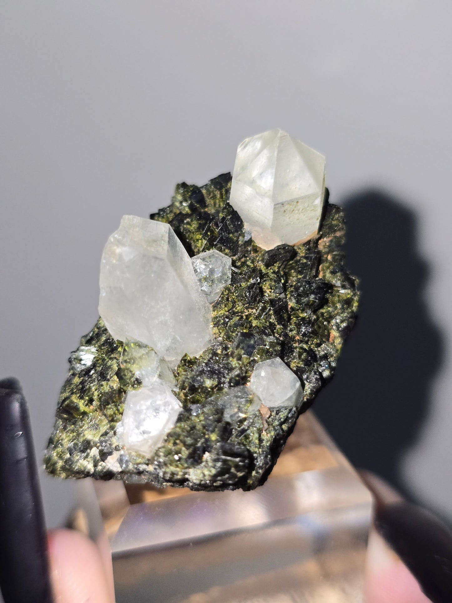 Epidote with Clear Quartz Points | Growth, Manifestation & Positive Transformation