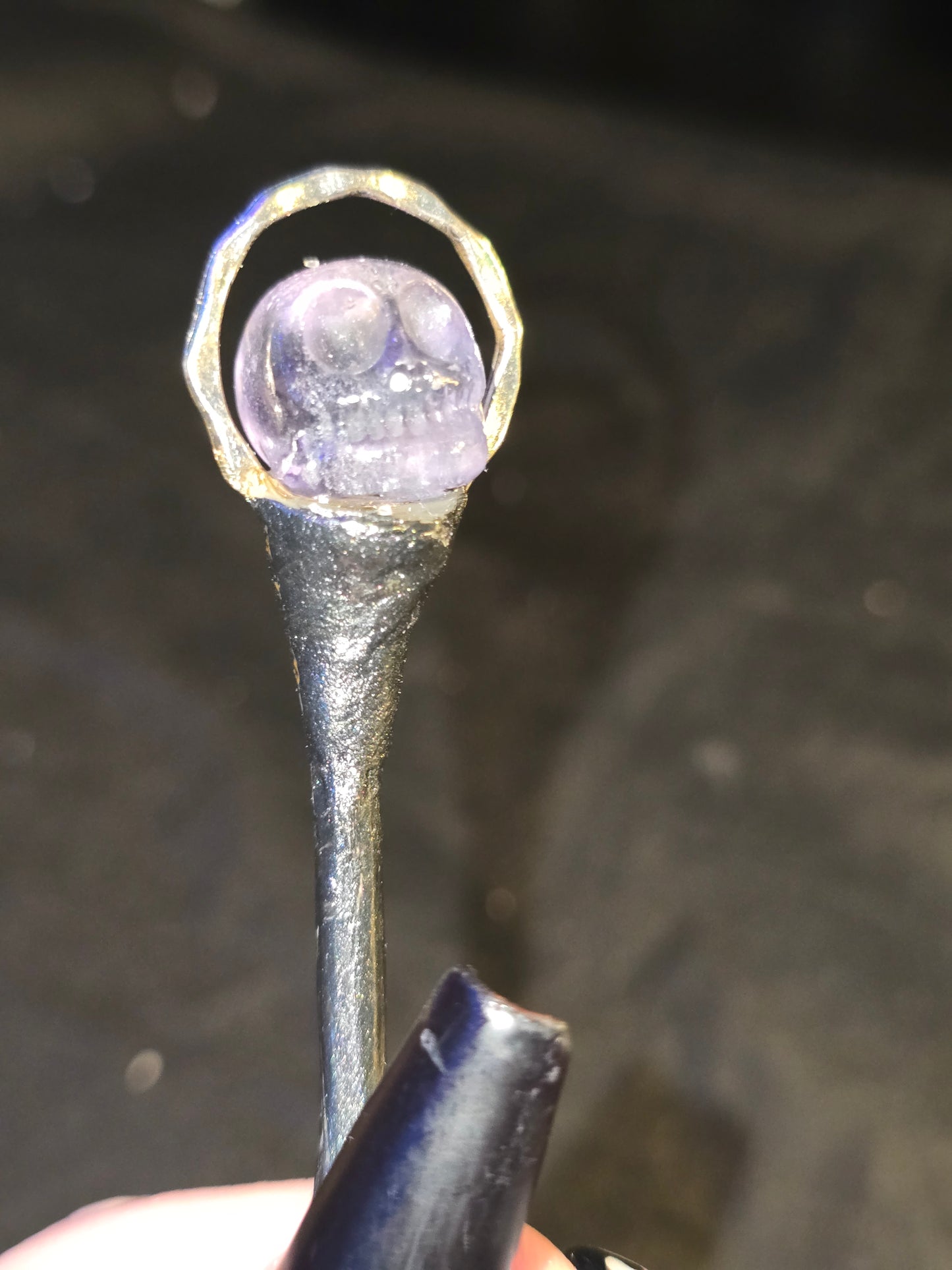 Coyote Bone & Fluorite Skull Pendant | Handmade Oddity Jewelry