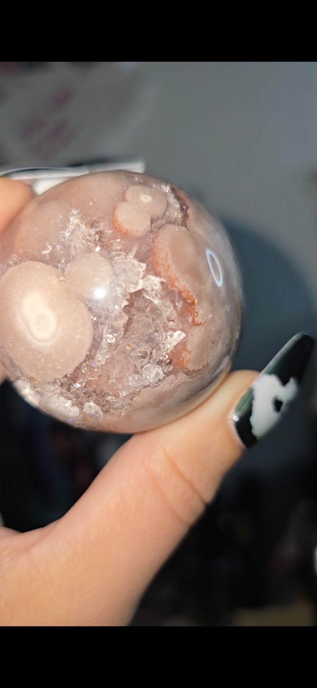 Pink Flower Amethyst Sphere