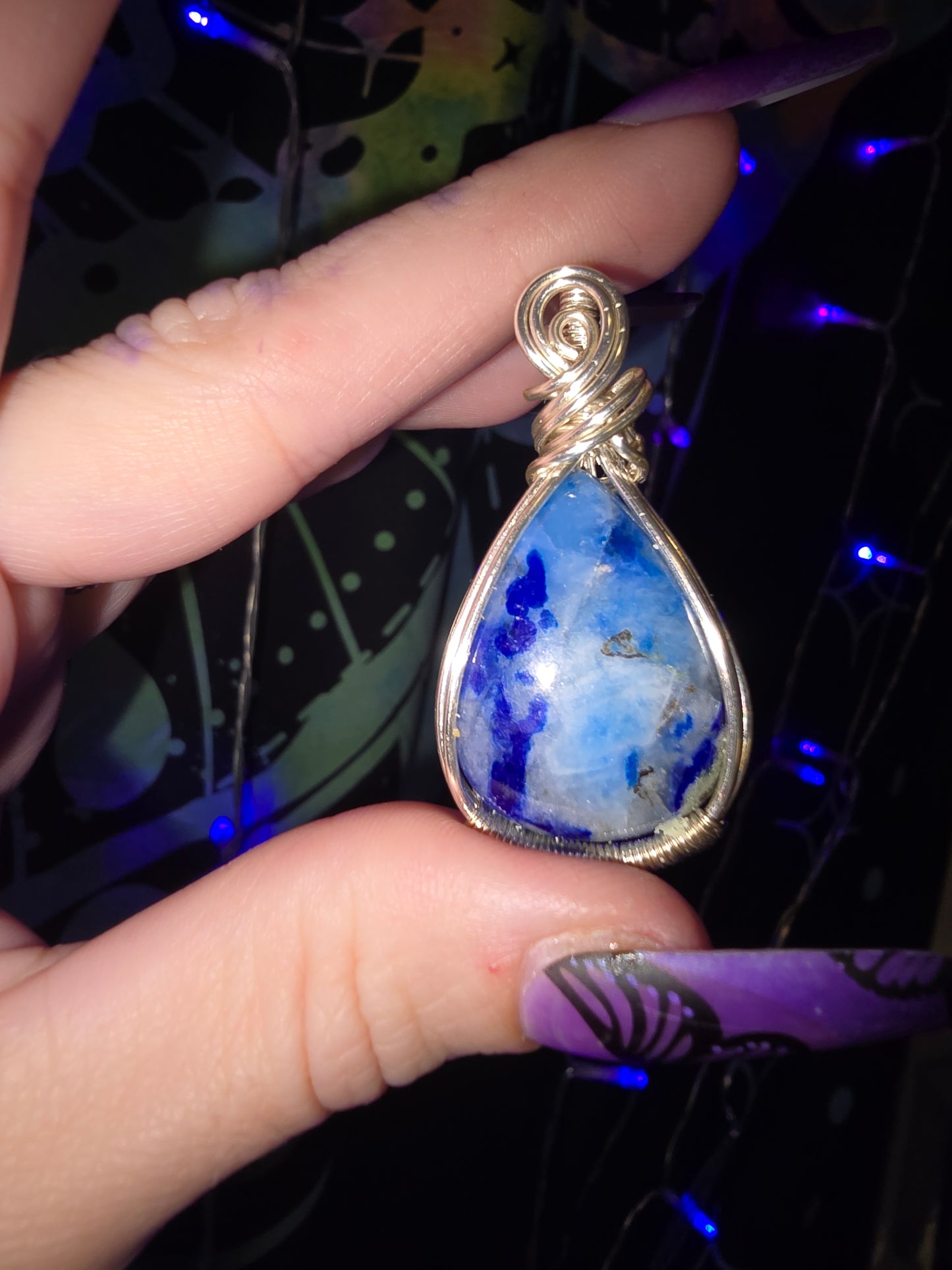 Afganite Wrapped Pendant