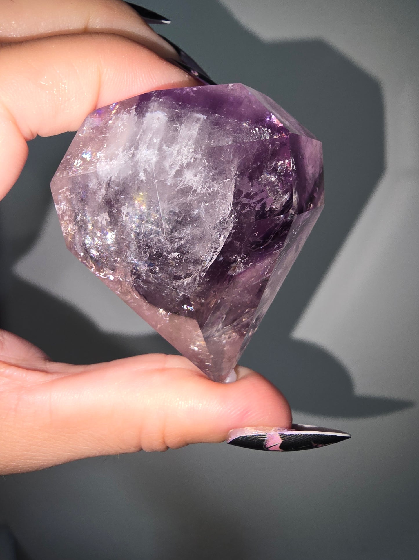Amethyst Diamond Carving