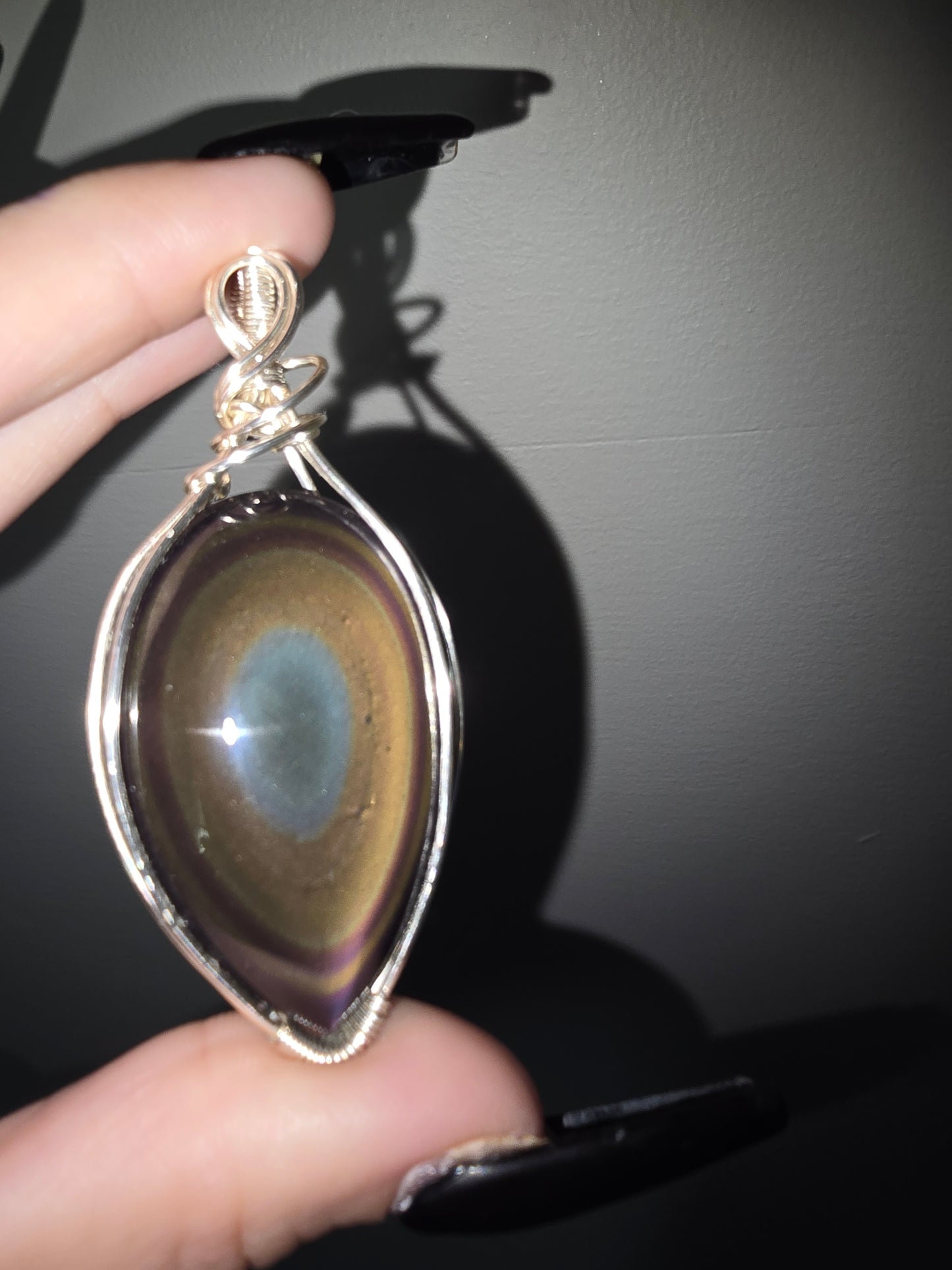 Rainbow Obsidian Pendant | Protection, Shadow Work & Emotional Healing