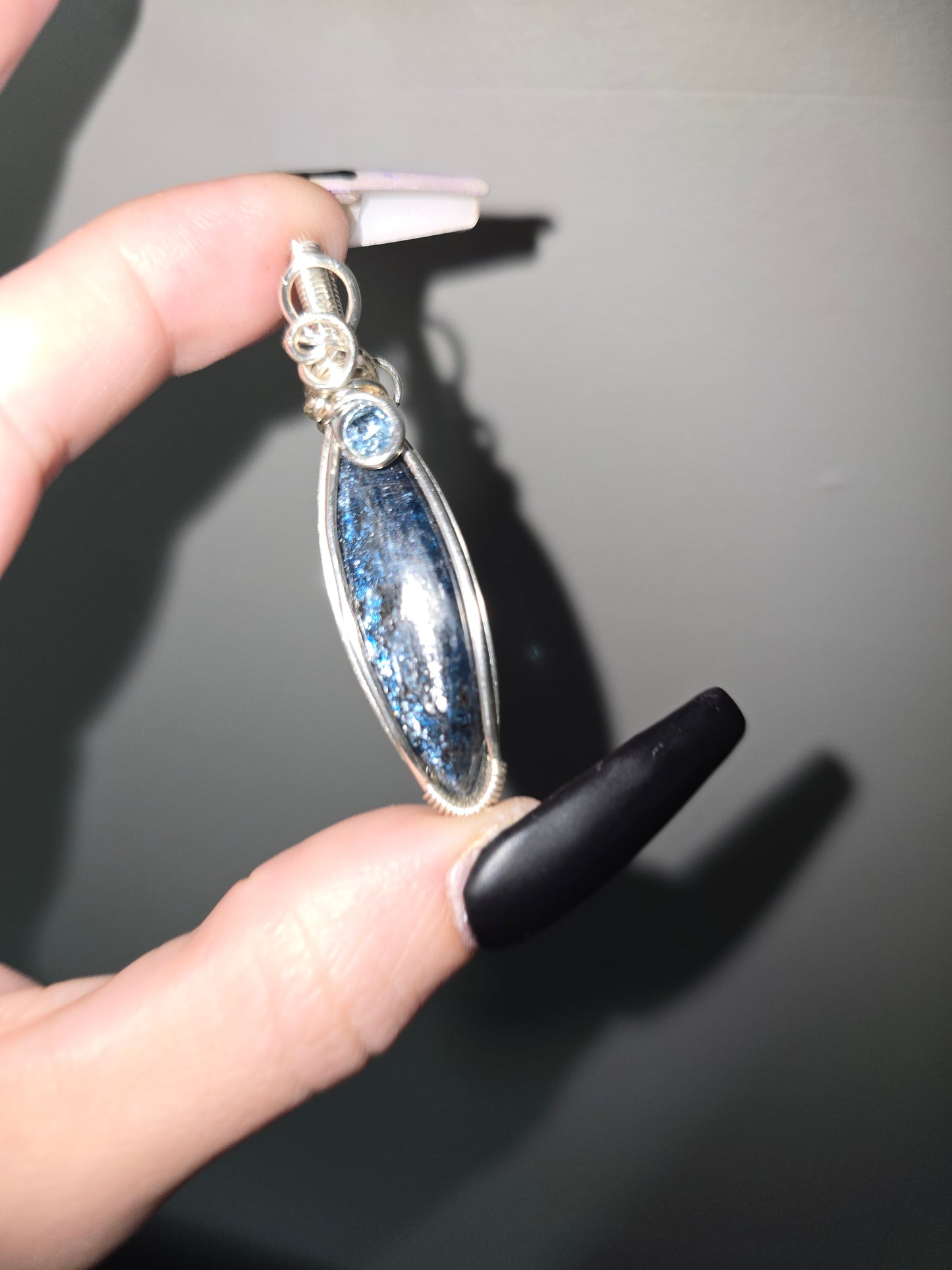 Gemmy Blue Kyanite Pendant with Blue Topaz Accent | Clarity, Communication & Alignment