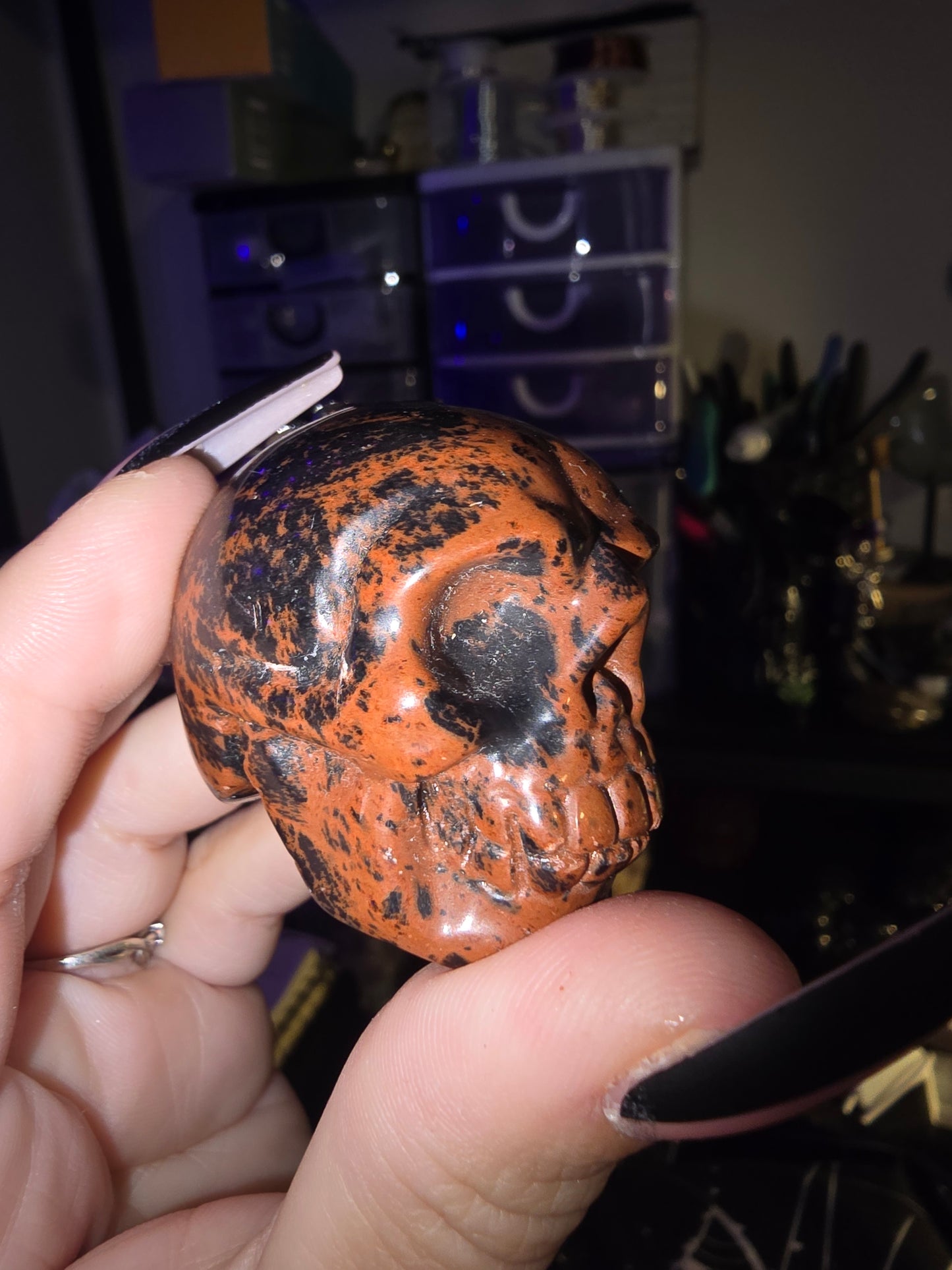 Mahogany Obsidian Mini Skull