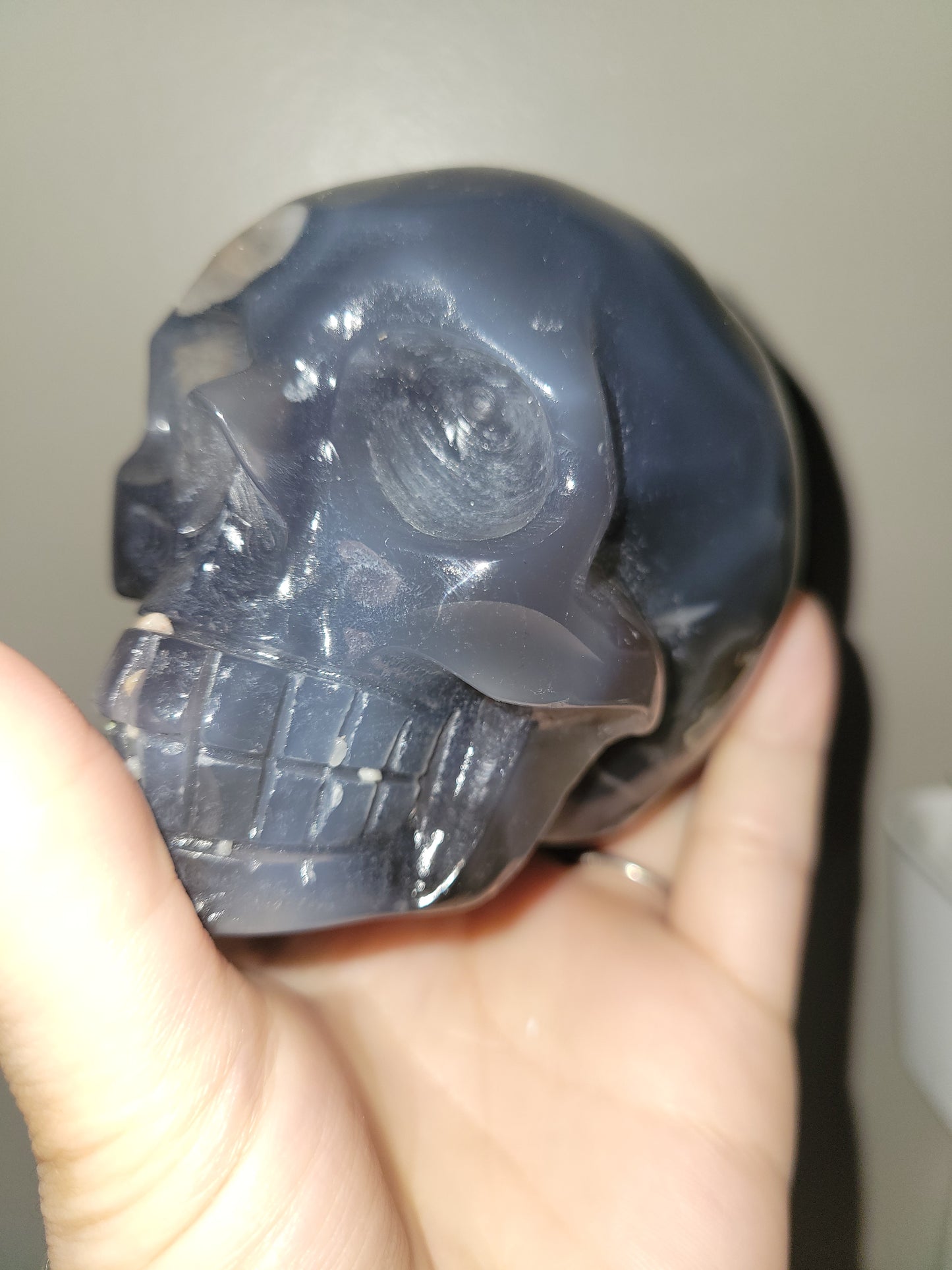 Volcano Agate Skull UV Reactive