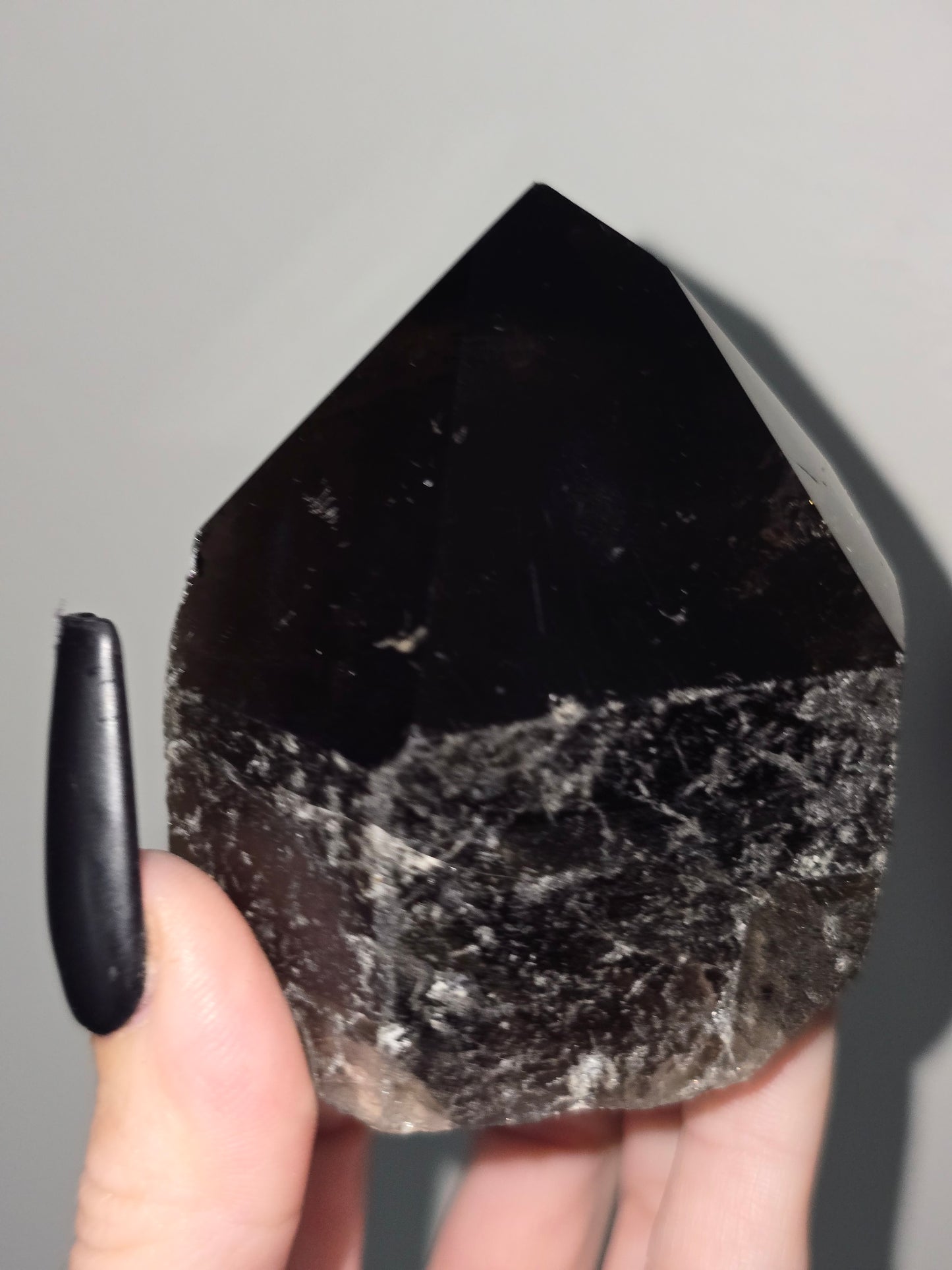 Dark Smoky Quartz Point | Grounding, Protection & Hidden Beauty