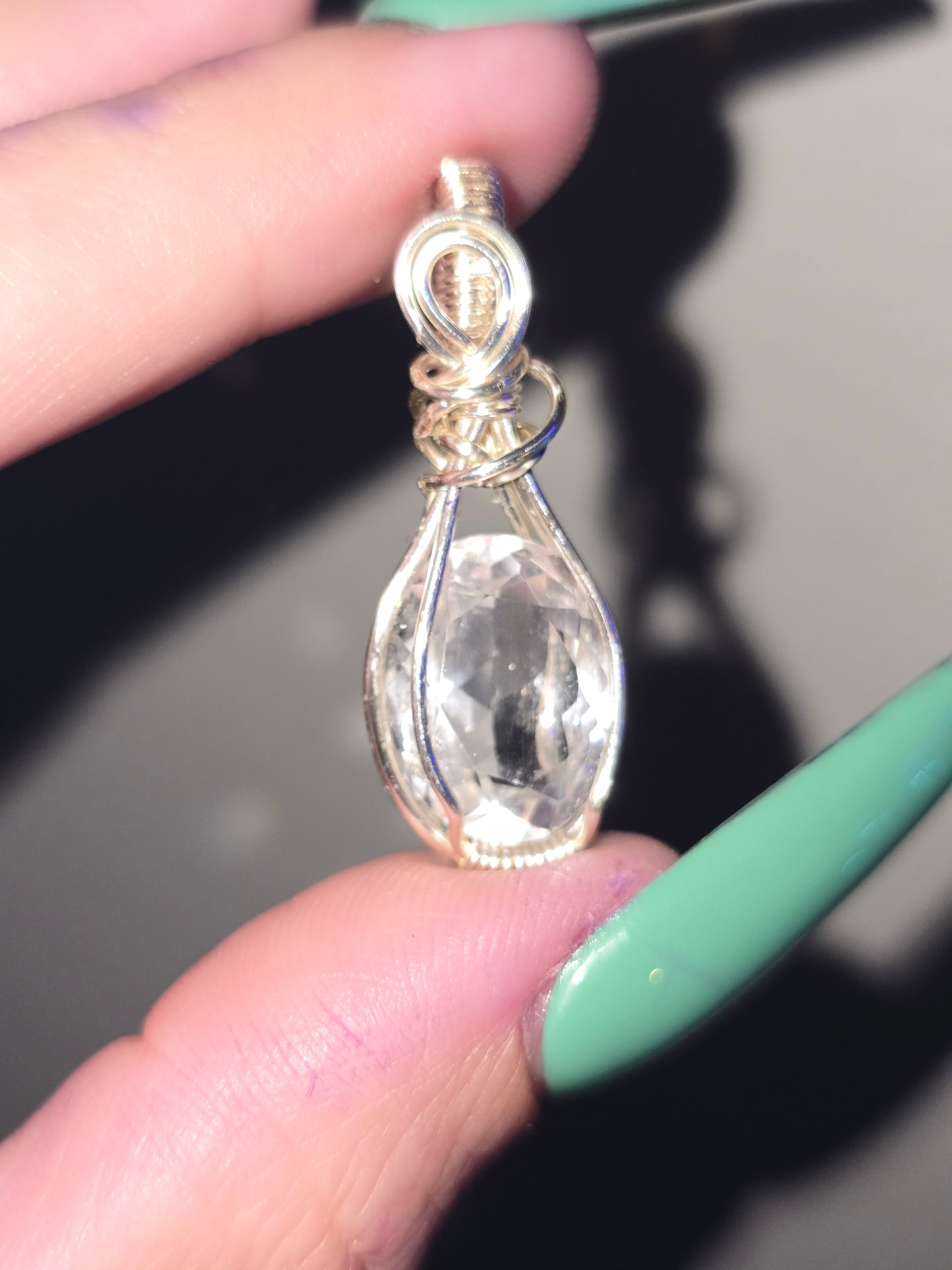 Faceted Clear Quartz Pendant | Crystal Jewelry