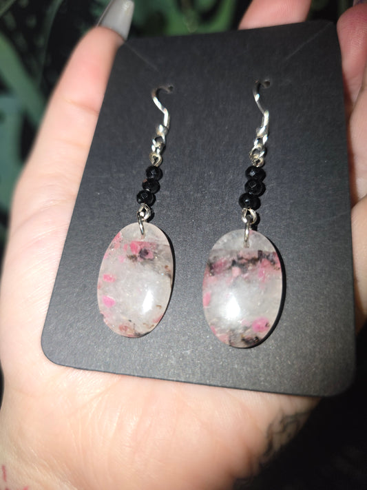 Rhodonite & Spinel Earrings
