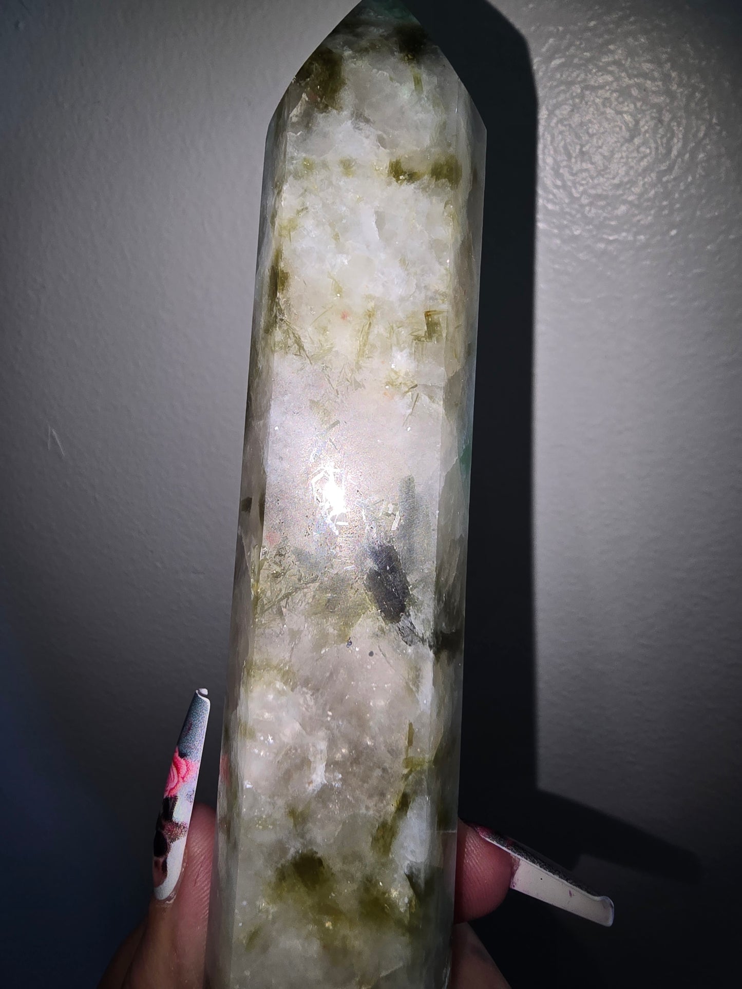 Moonstone,Green Tourmaline, Pheonix Stone Tower