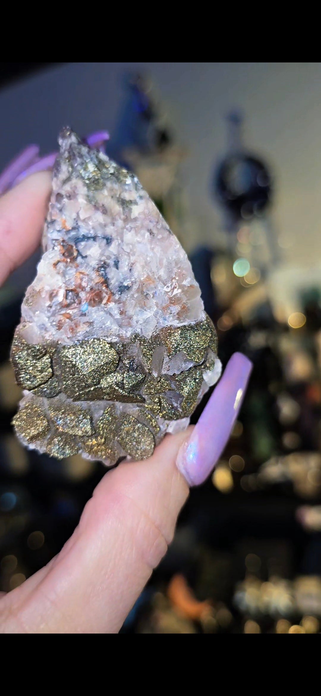Calcite with Rainbow Chalcopyrite | Natural Crystal Specimen