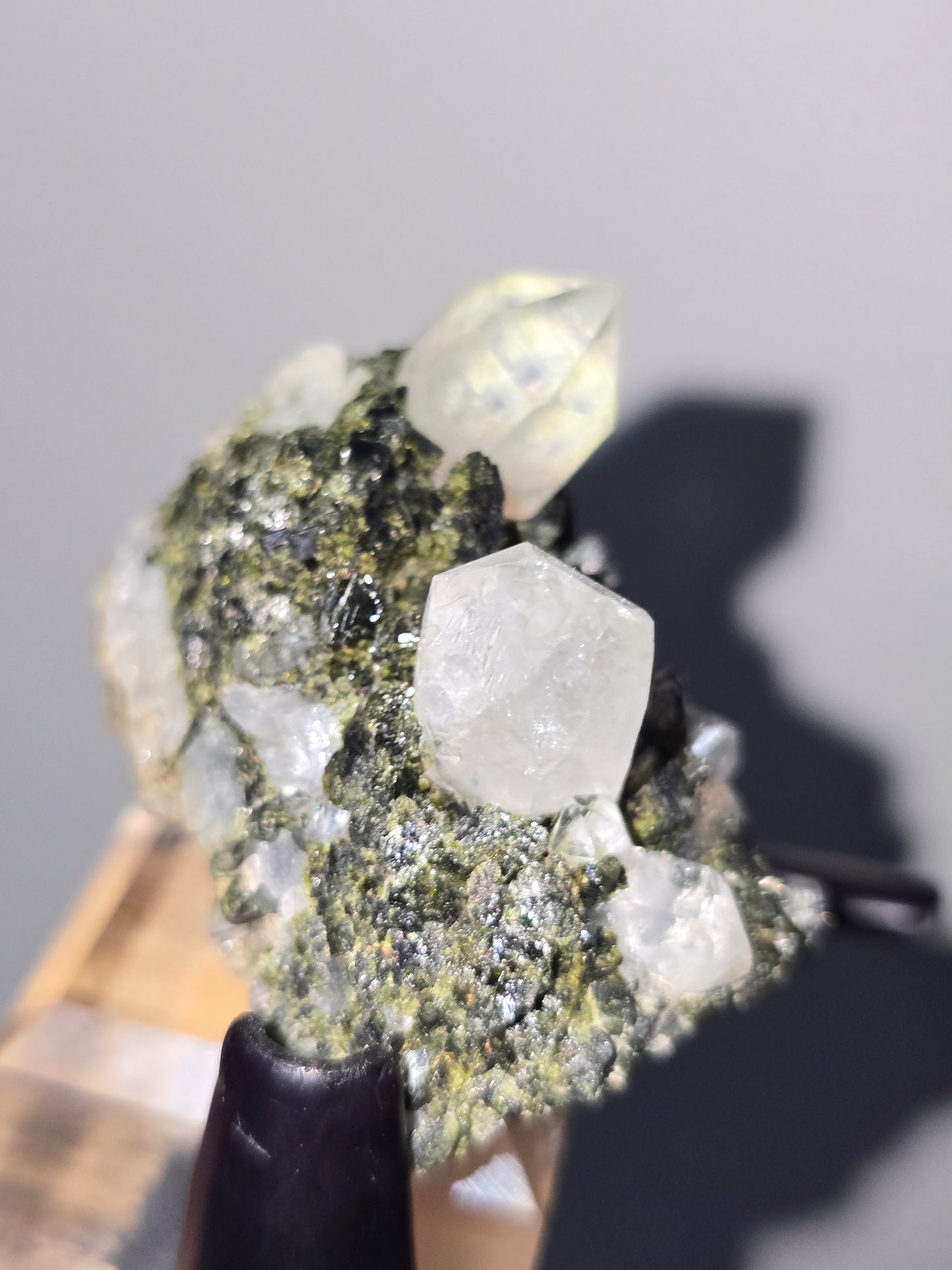 Epidote with Clear Quartz Points | Growth, Manifestation & Positive Transformation