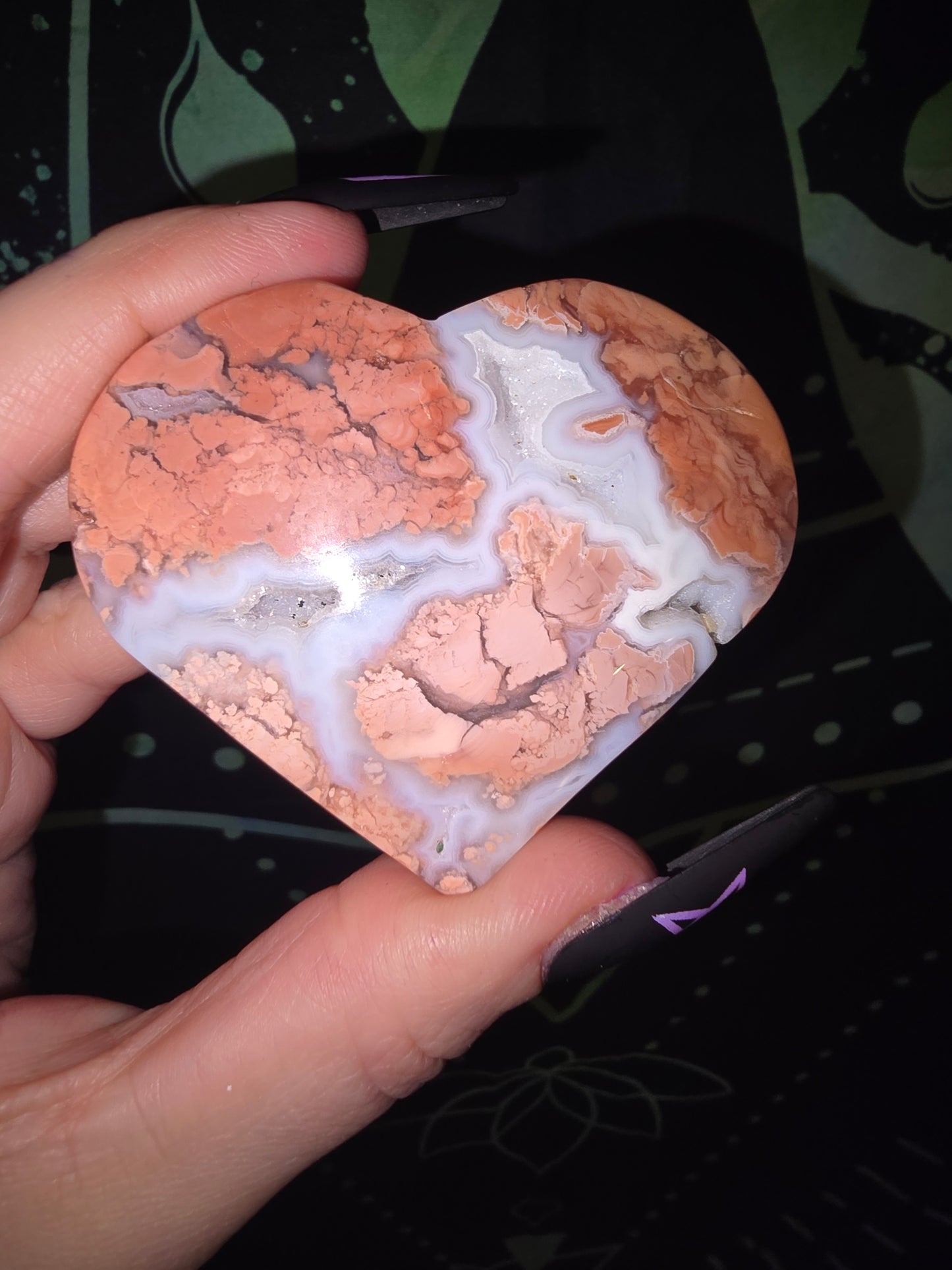 Cotton Candy Agate Heart