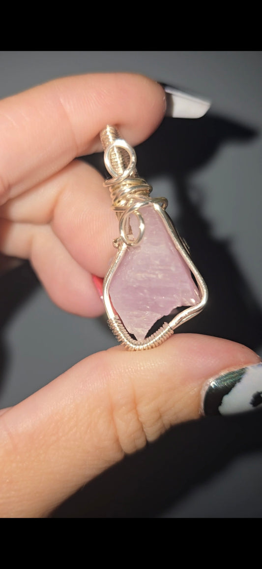 Raw Kunzite Pendant
