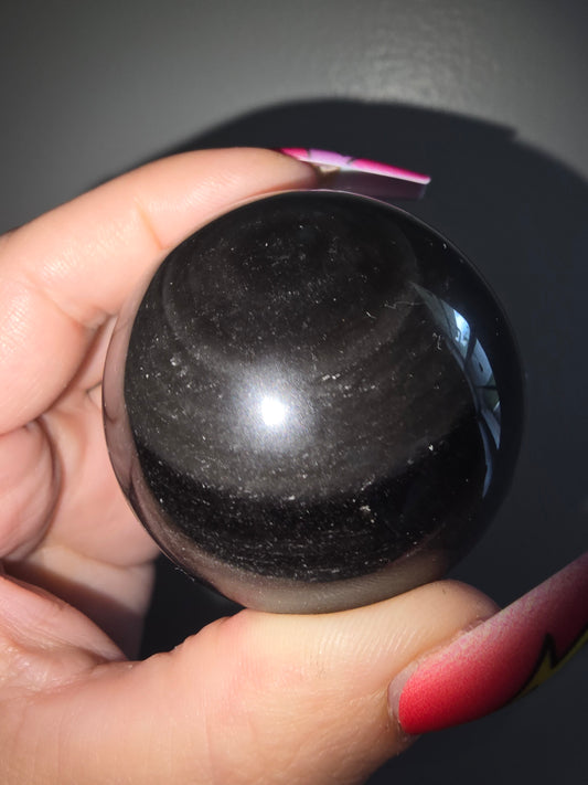 Silver Sheen Obsidian Sphere