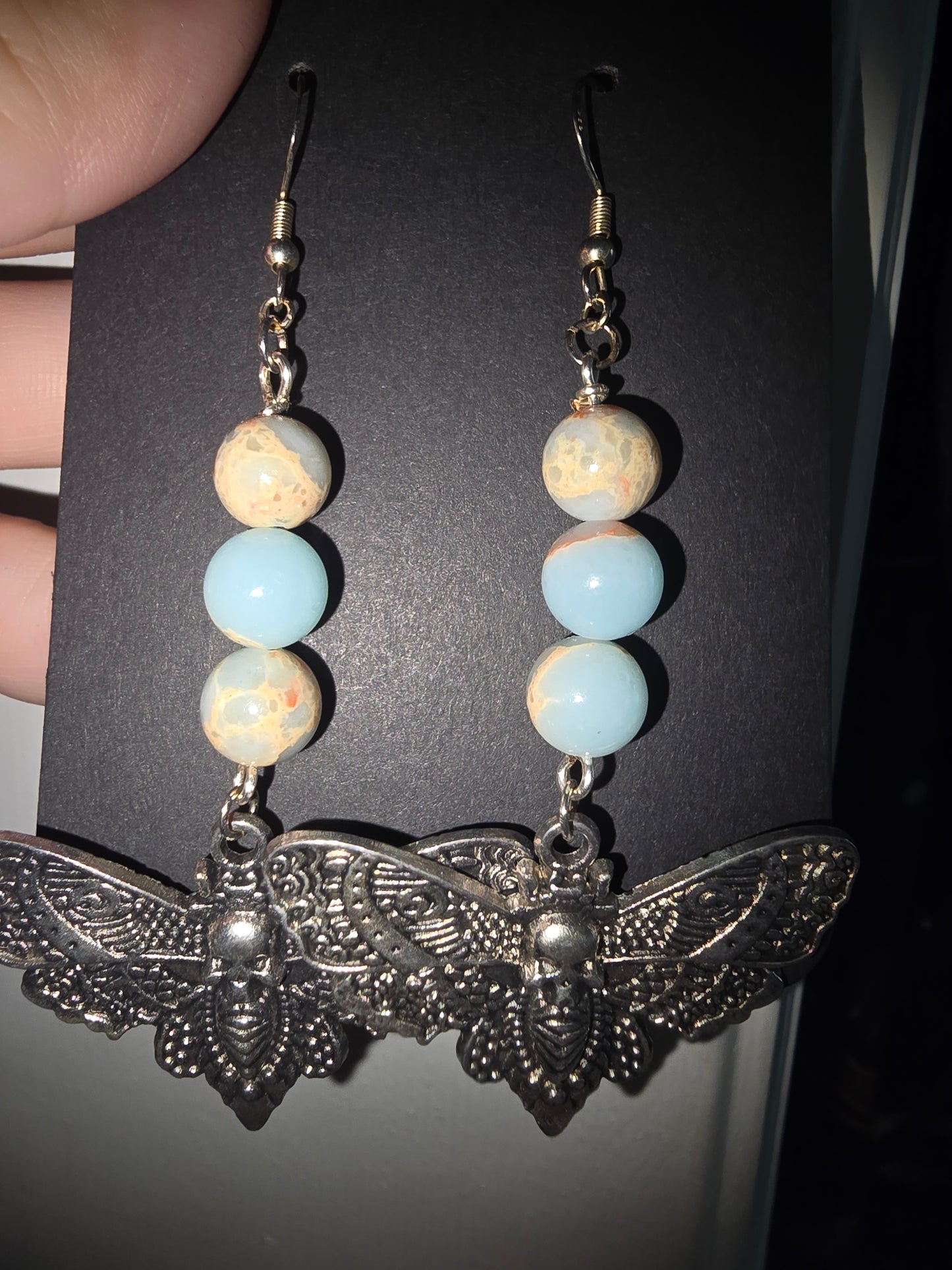 Impression Jasper Moth Earrings 925