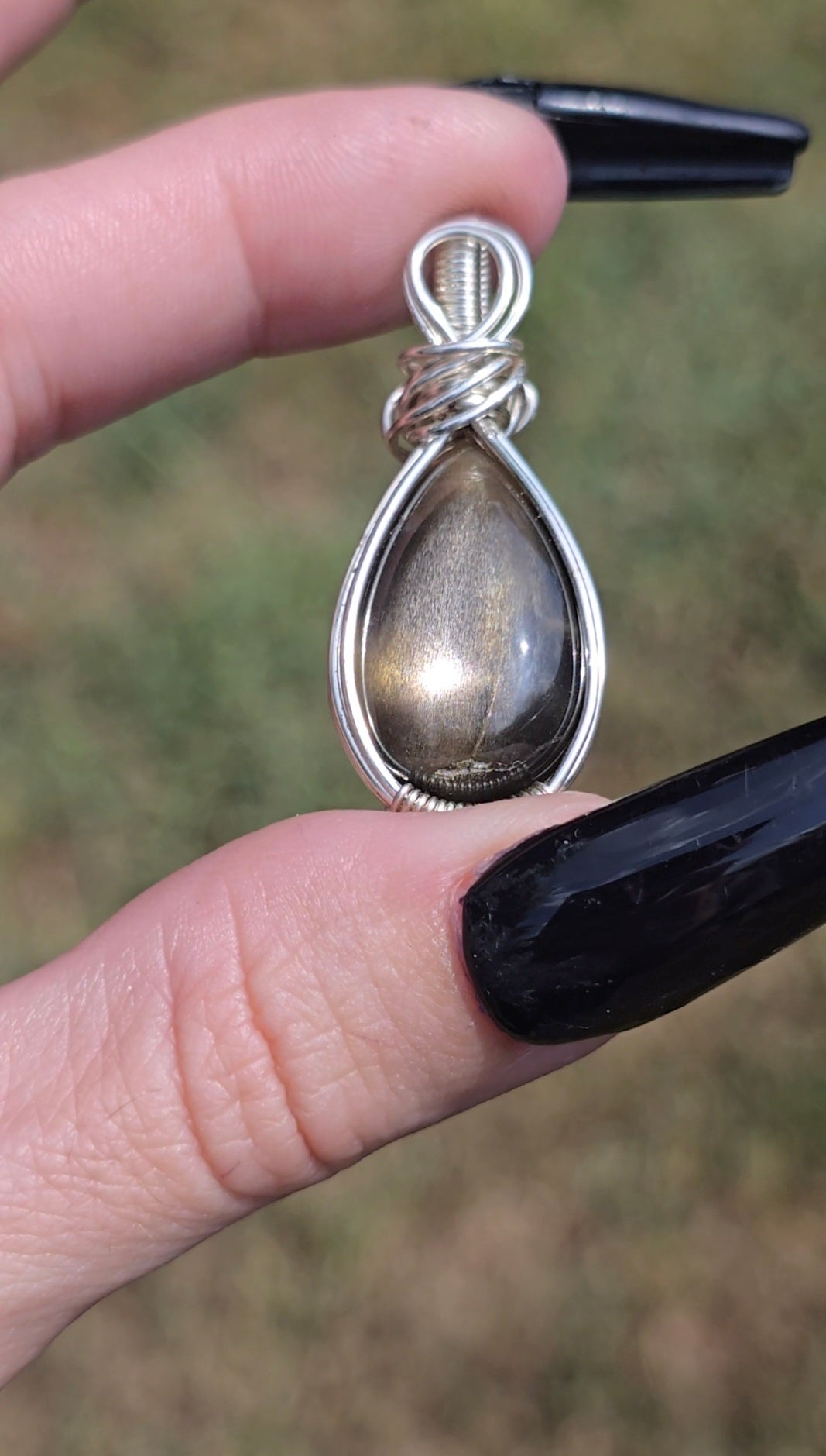Black Moonstone Sunstone Pendant | Intuition & Vitality