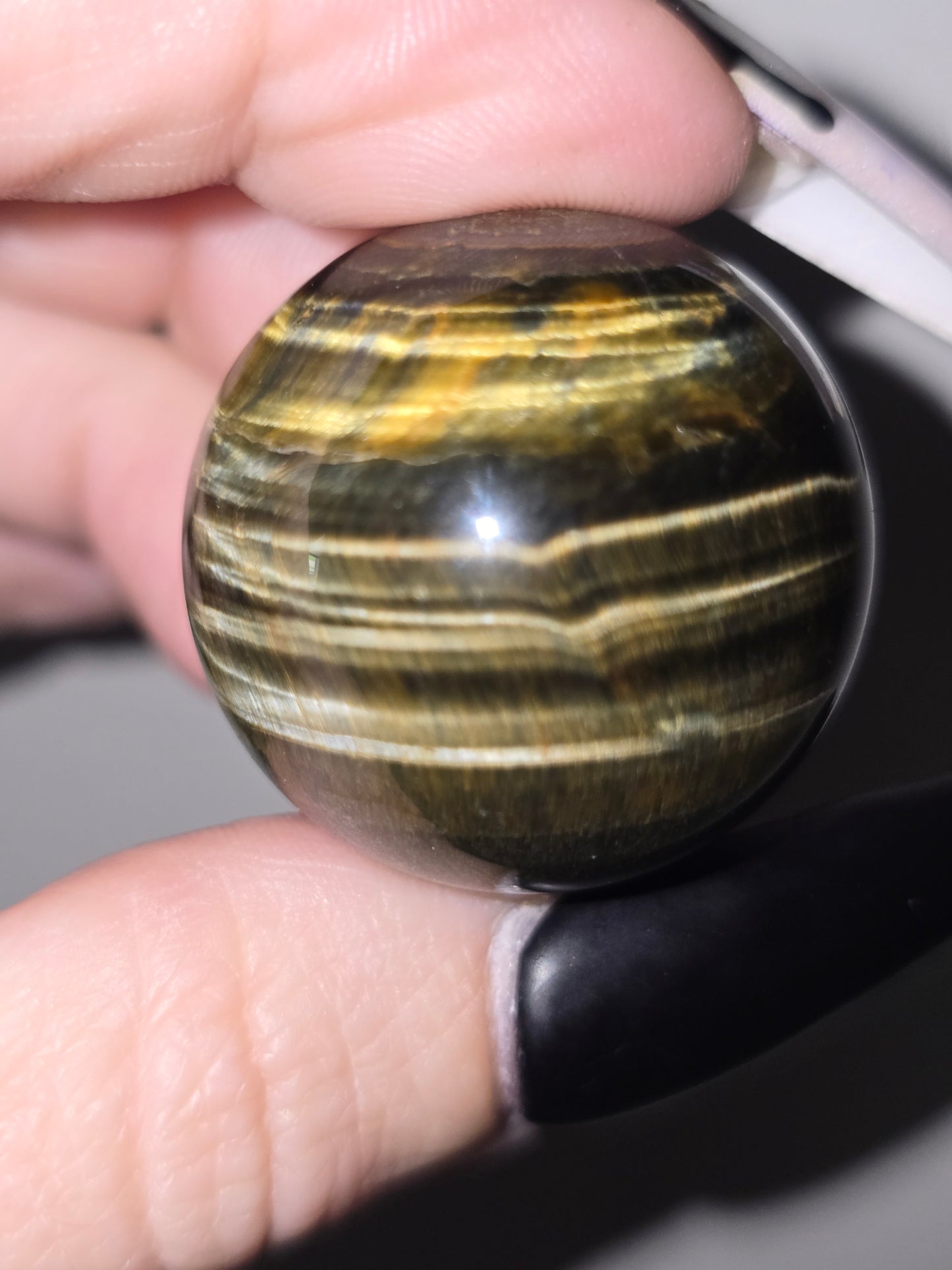Mini Tiger Eye Sphere | Grounding, Confidence & Quiet Strength