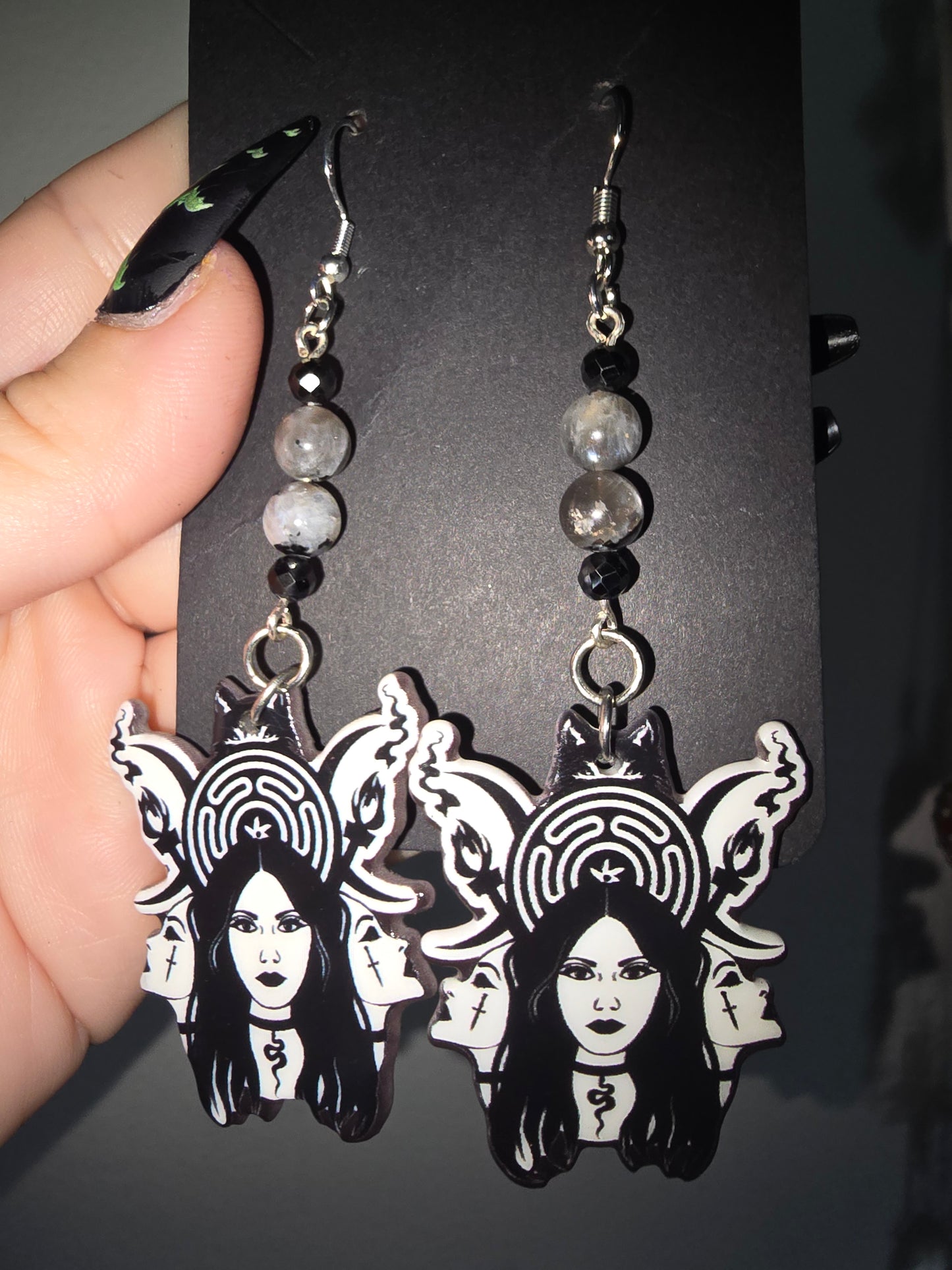 Hecate Moonstone Earrings