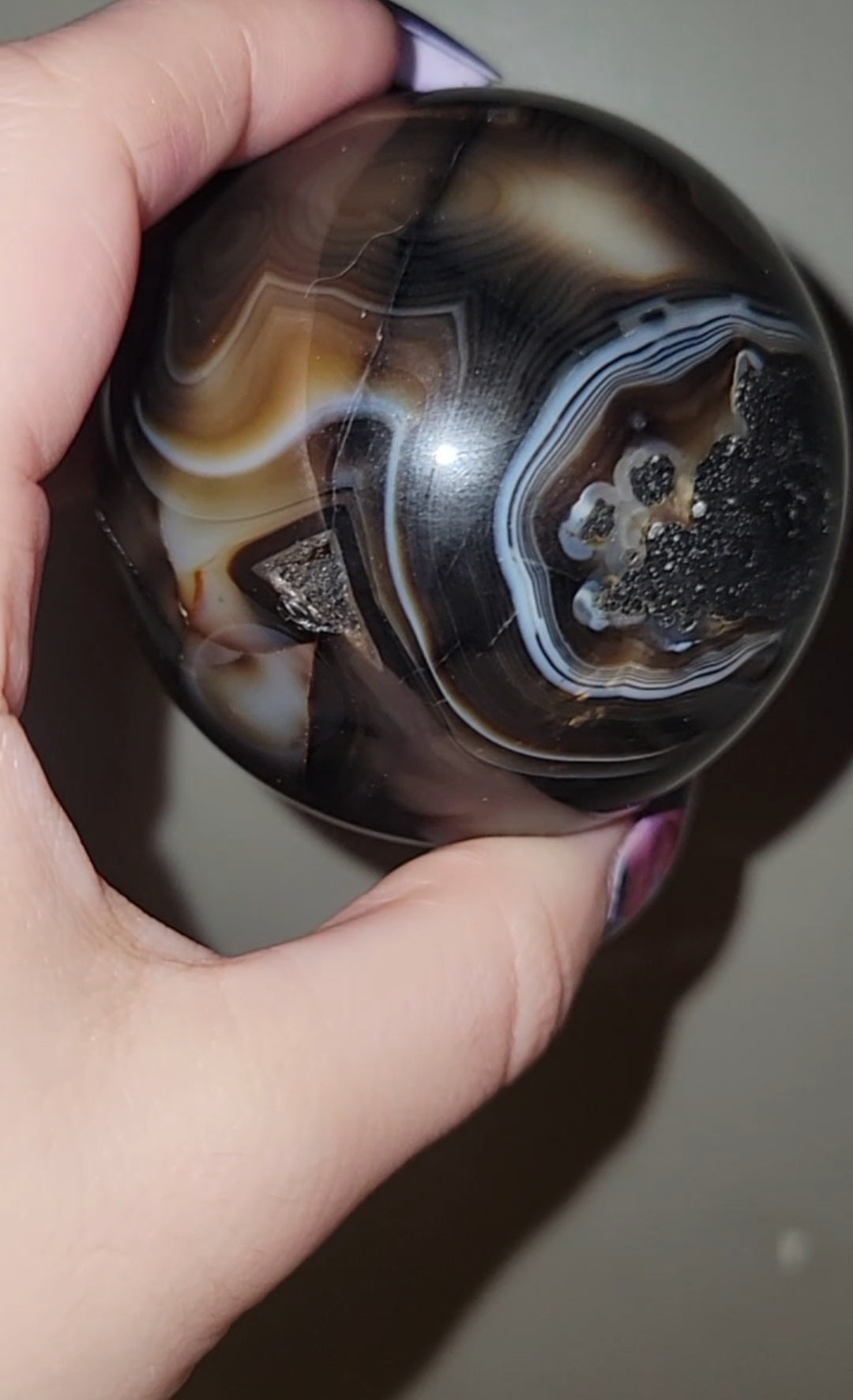 Black Agate Sphere