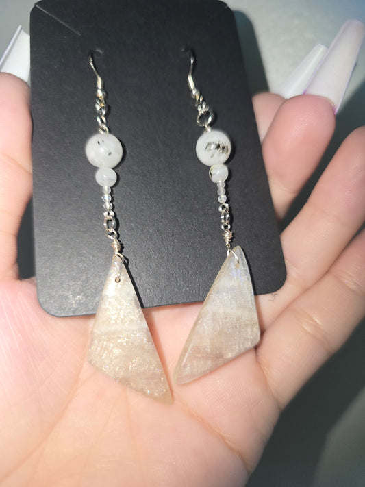 Moonstone Earrings 925 | Protection & Intuition Crystal Jewelry