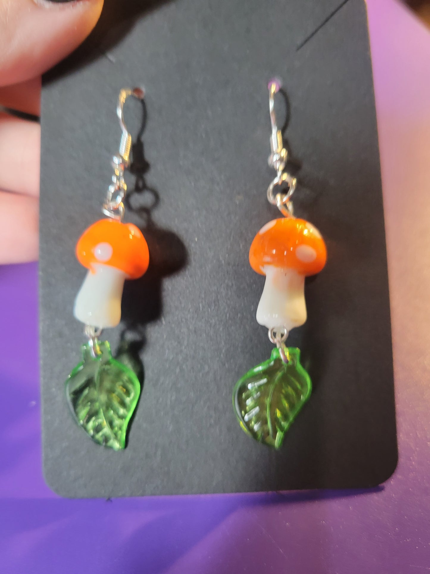 Orange Mushroom Earrings