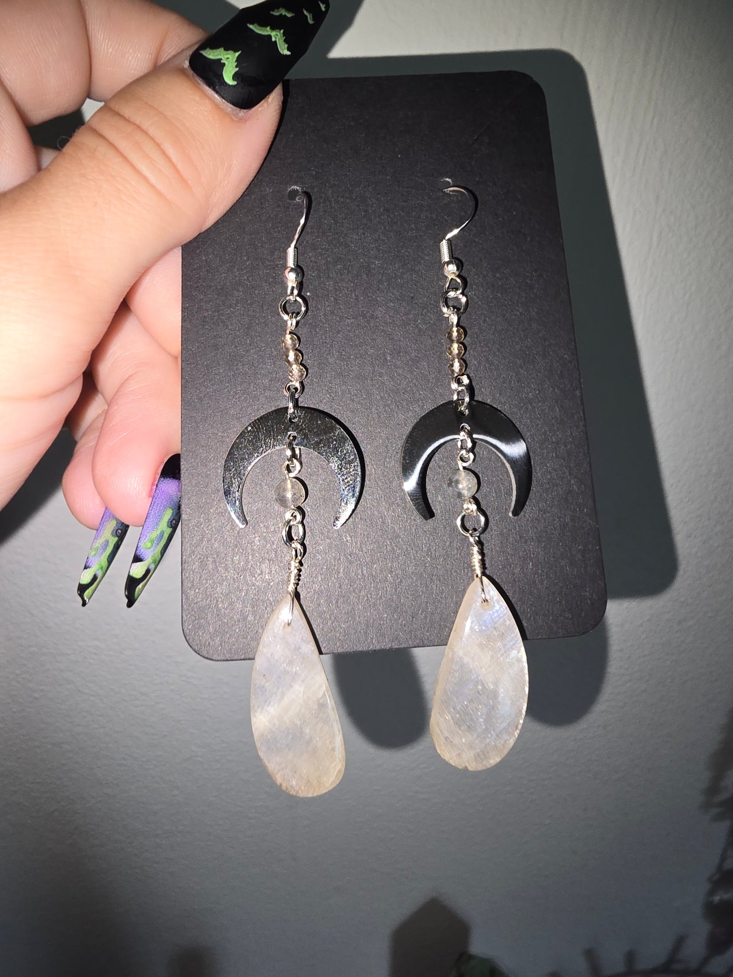 White Moonstone Earrings | Protection & Intuition Crystal Jewelry