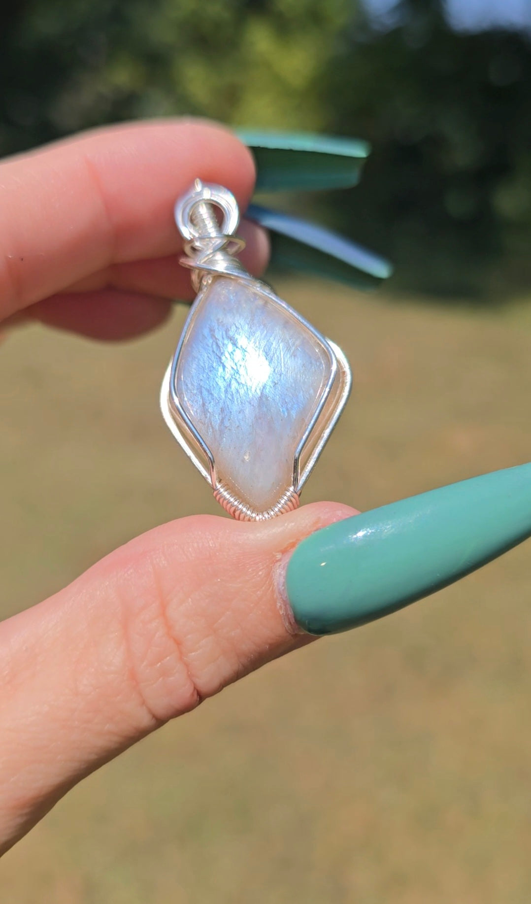 Moonstone Diamond Pendant | Intuition & New Beginnings
