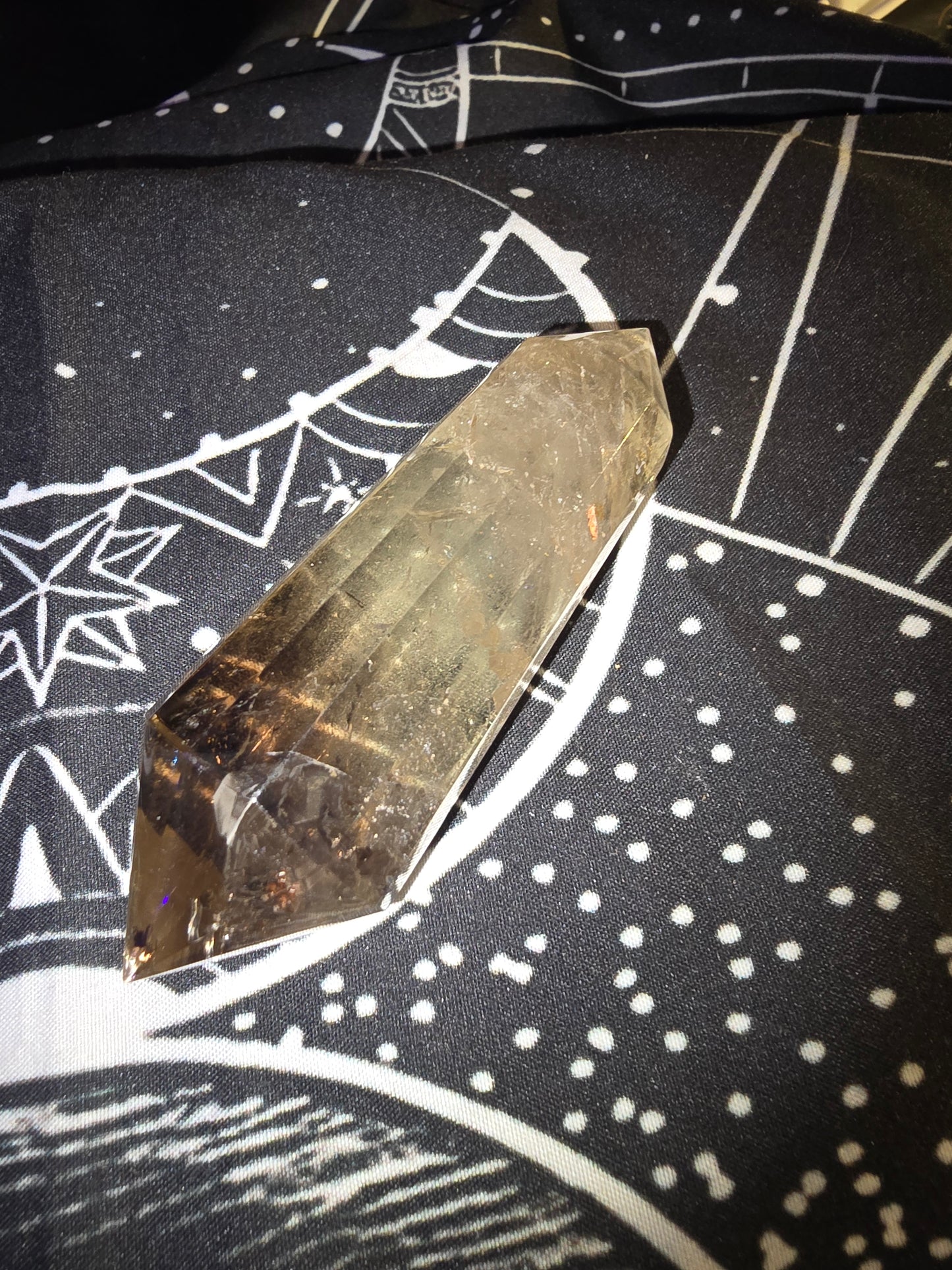Smokey Quartz Double Point Vogel cut