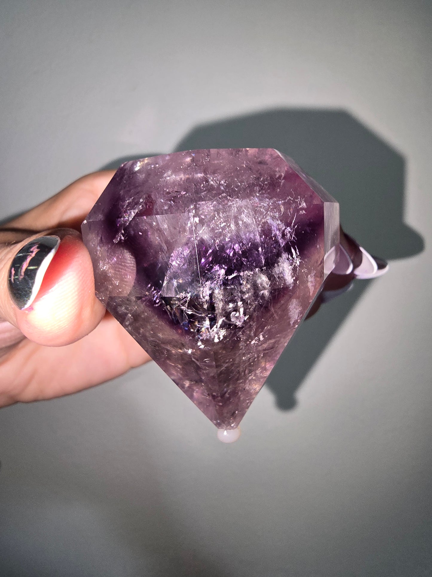 Amethyst Diamond Carving