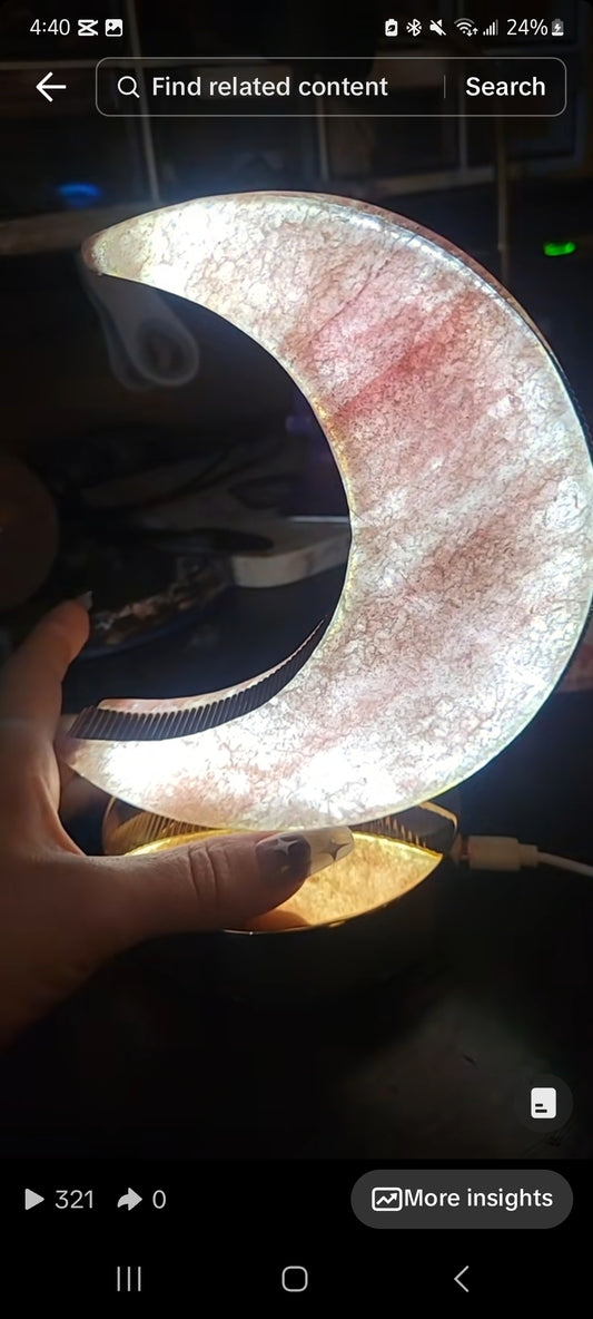 Strawberry Quartz Moon lamp