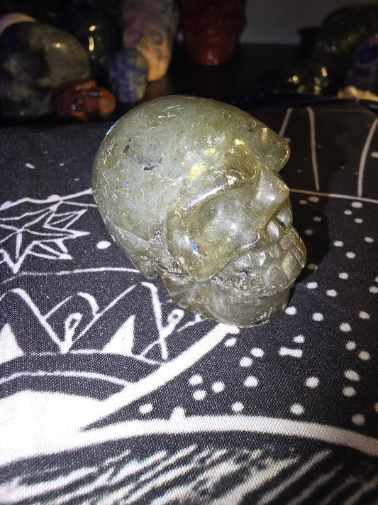 Labradorite Mini Skull 3 | Protection & Transformation Crystal
