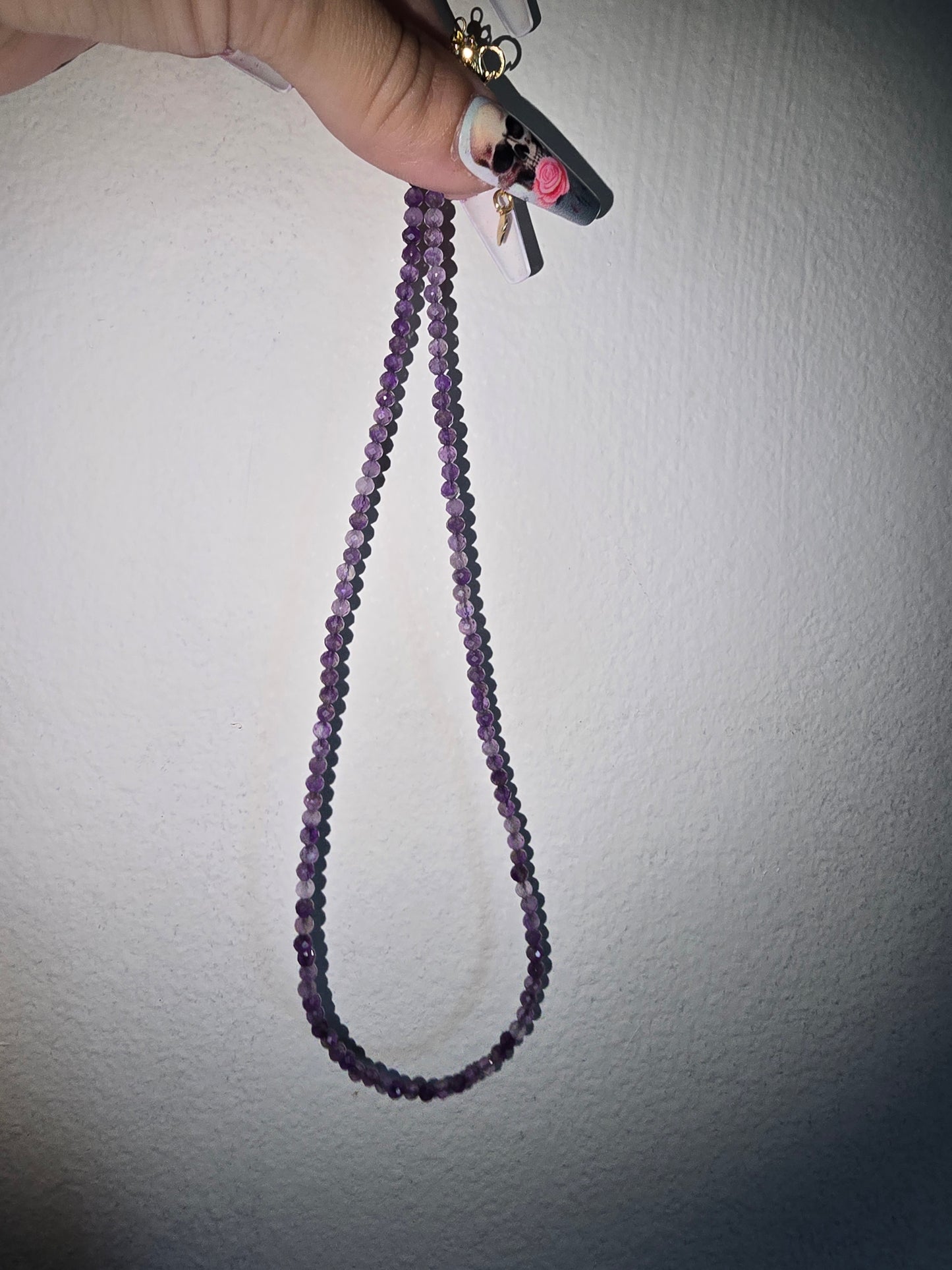 Facet Amethyst Necklace 18inch