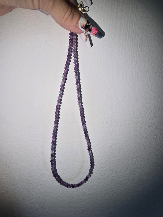 Facet Amethyst Necklace 18inch