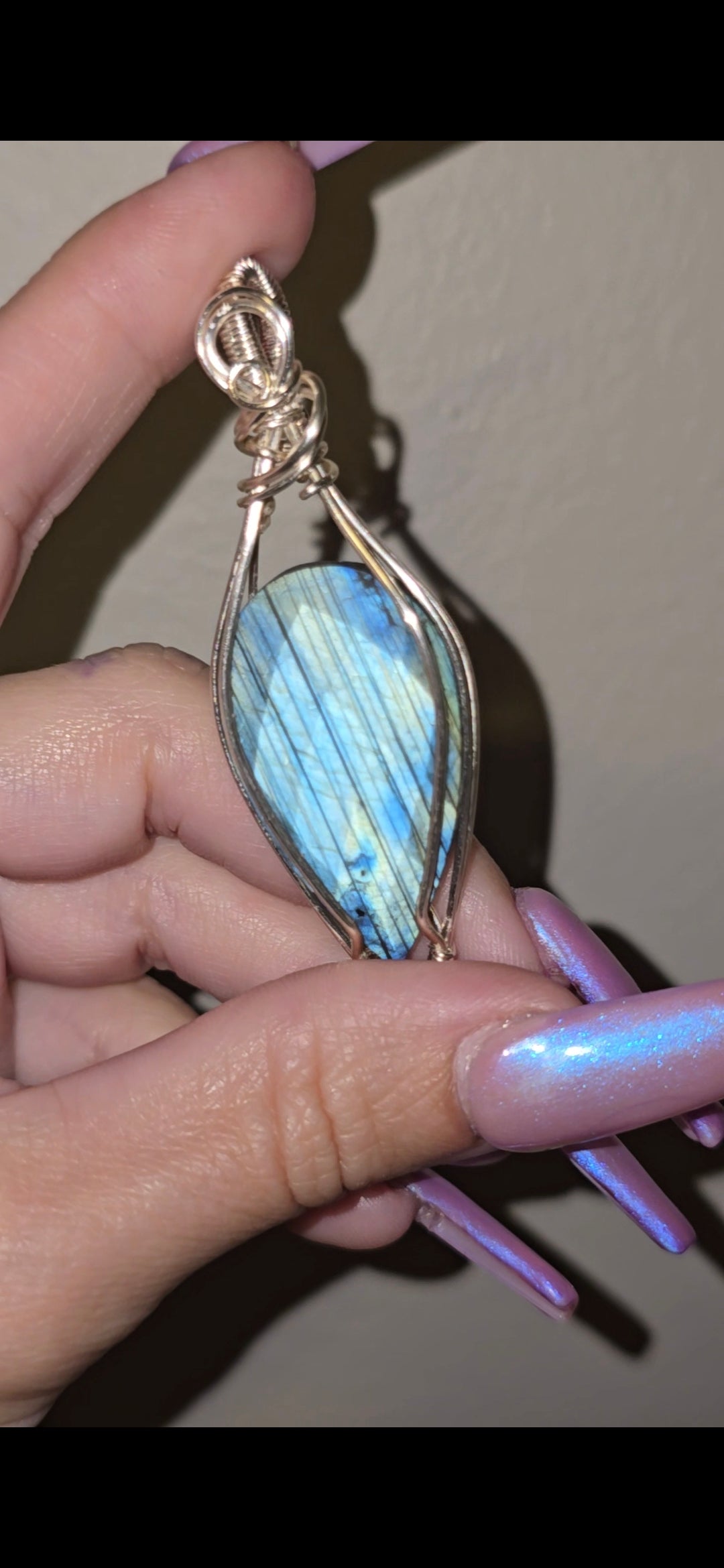 Matte Rose Cut Labradorite Pendant | Incredible Flash