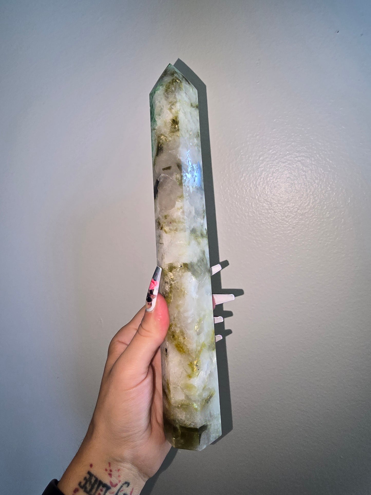 Moonstone,Green Tourmaline, Pheonix Stone Tower