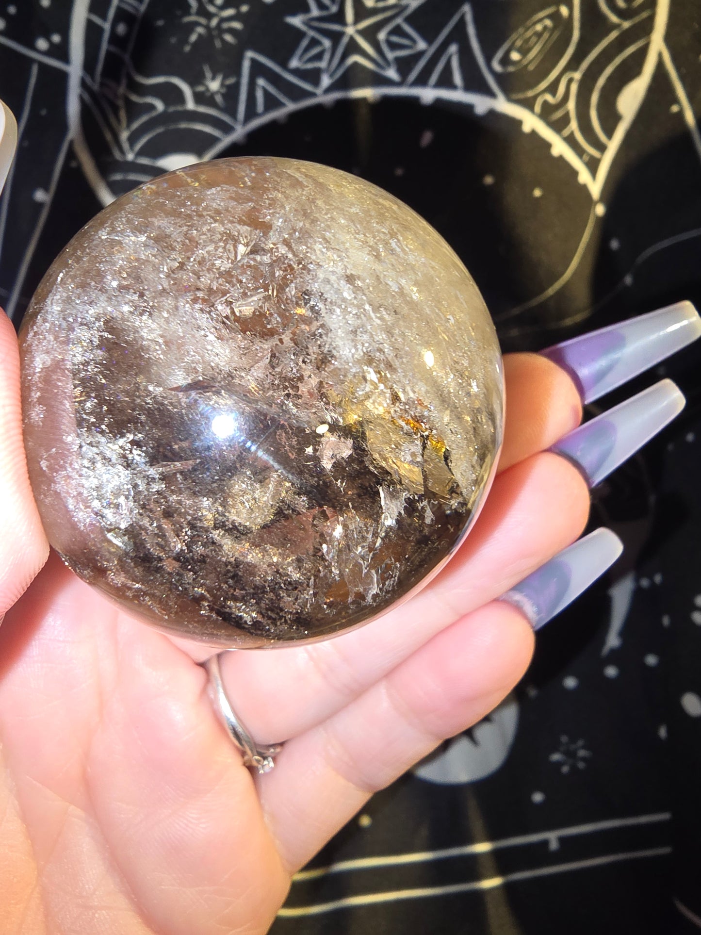 Rainbow Smokey Quartz Sphere