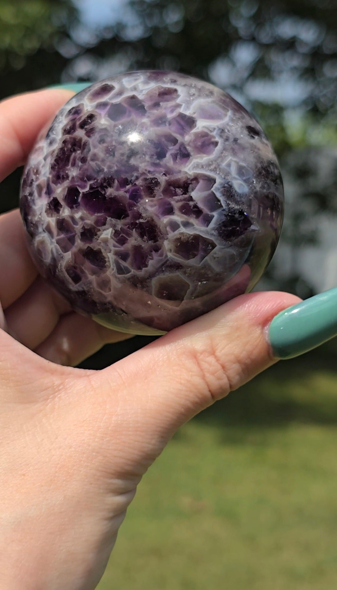 Dream Amethyst Sphere with UV Banding | Intuition & Peace