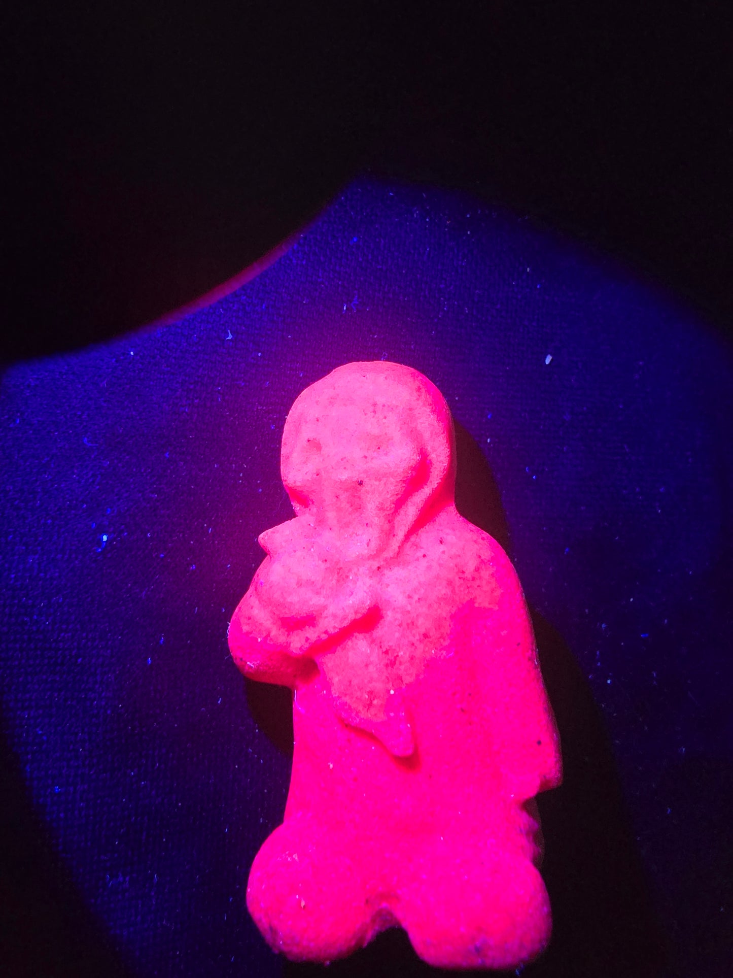 Honeycomb Ruby Ghost Face Carving | Courage, Vitality & Shadow Work