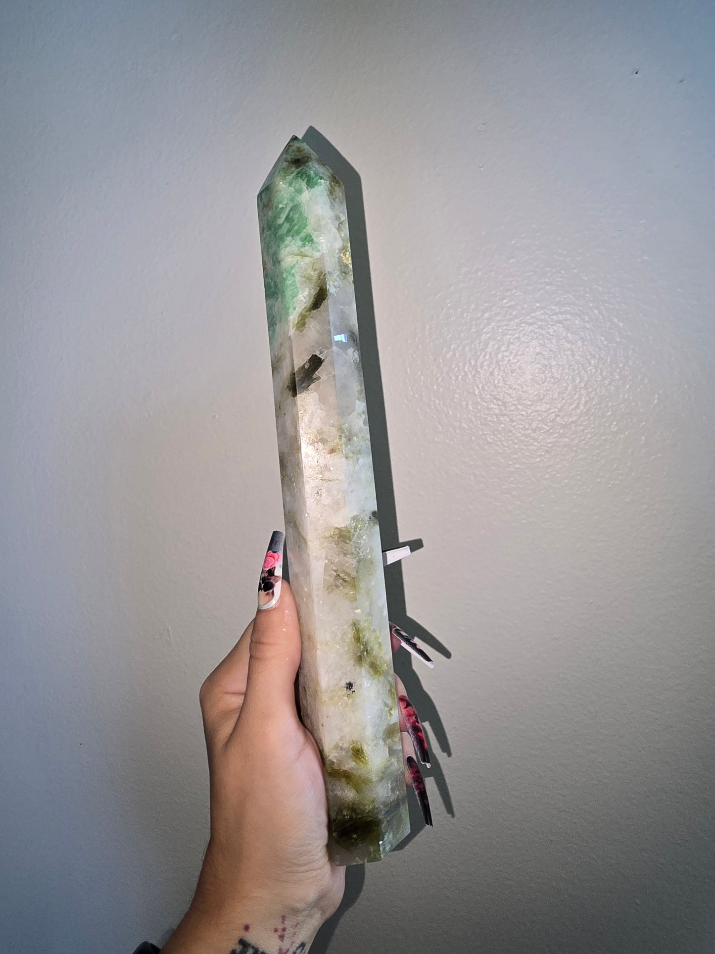 Moonstone,Green Tourmaline, Pheonix Stone Tower