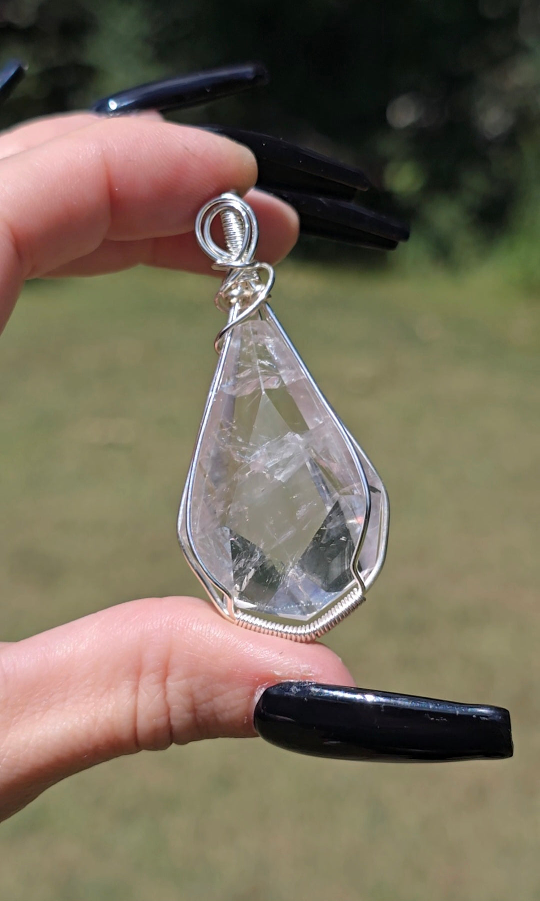 Powellite Quartz Pendant | UV Reactive & High Vibration