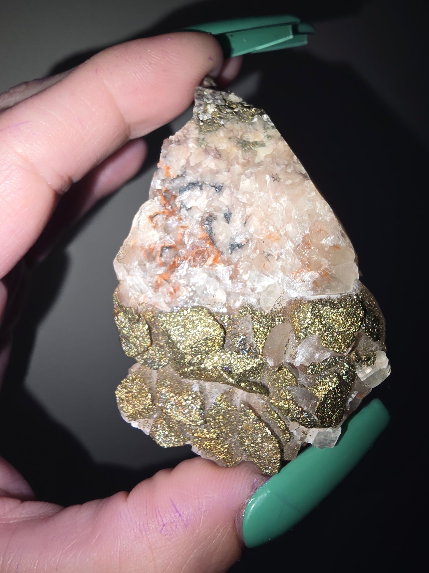 Calcite with Rainbow Chalcopyrite | Natural Crystal Specimen